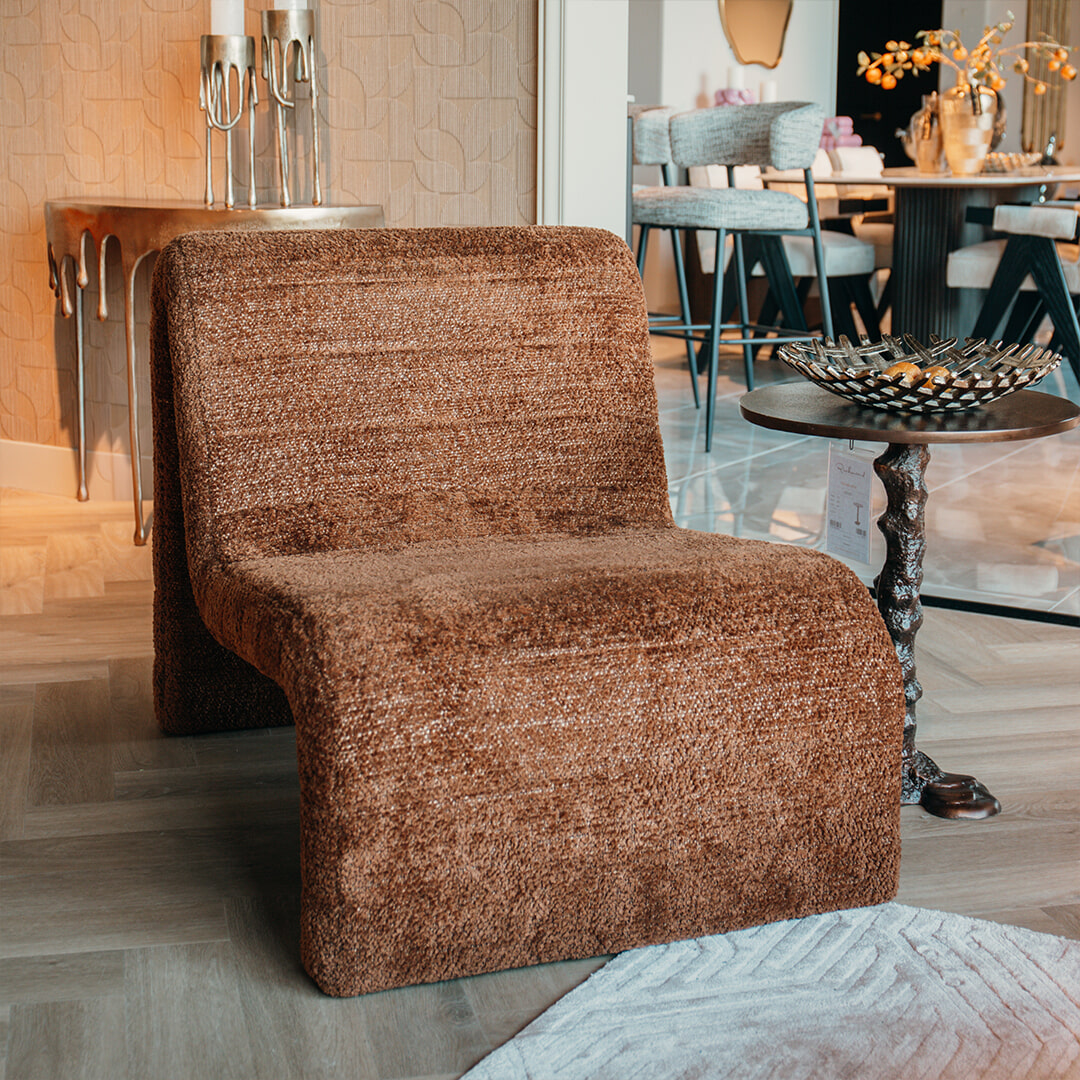 Richmond Fauteuil 'Kelly' Chenille, kleur Cinnamon