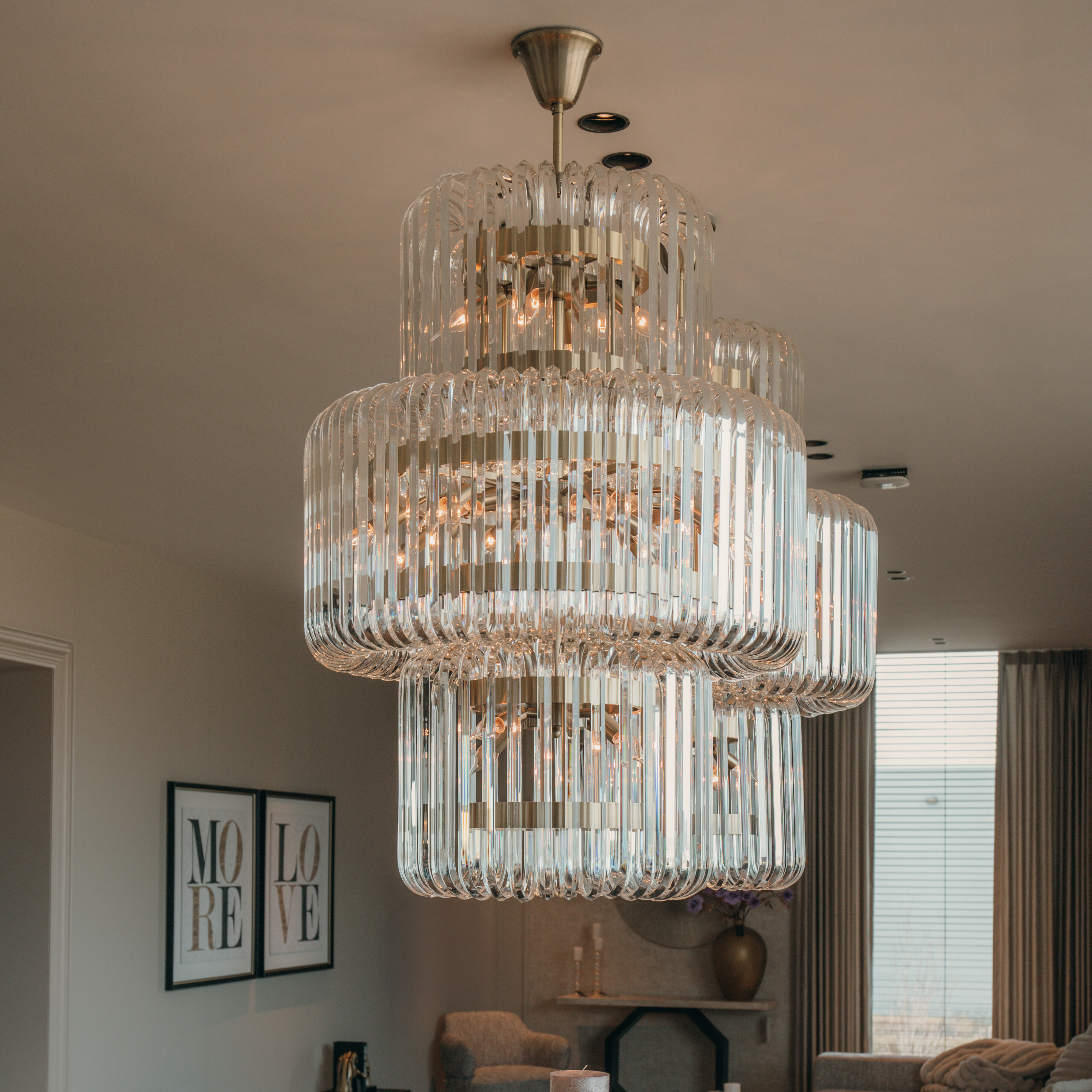 Richmond Hanglamp Chenna Glas, 80 x 80cm - Transparant
