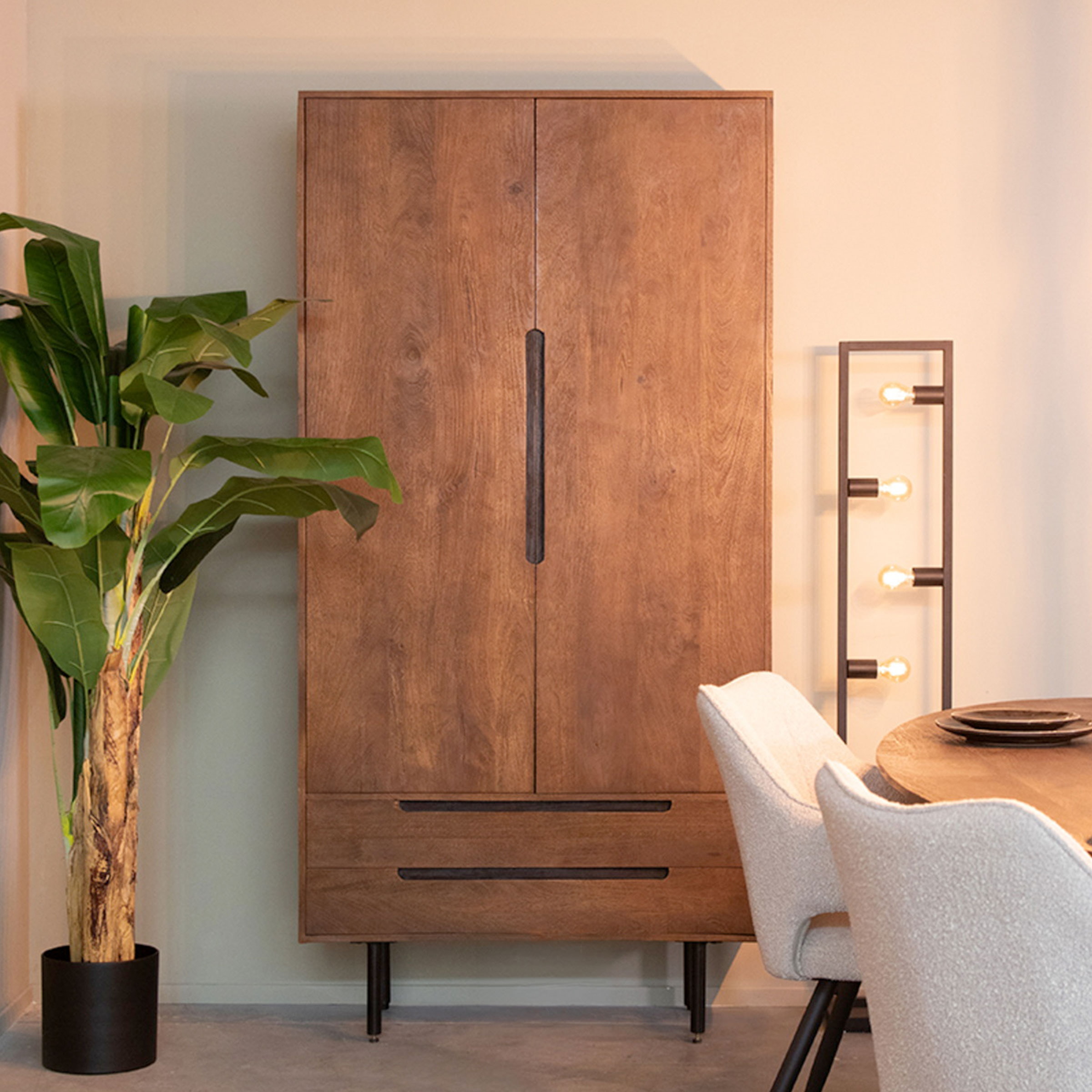 LABEL51 Opbergkast Rio Espresso Mangohout, 200 x 100cm