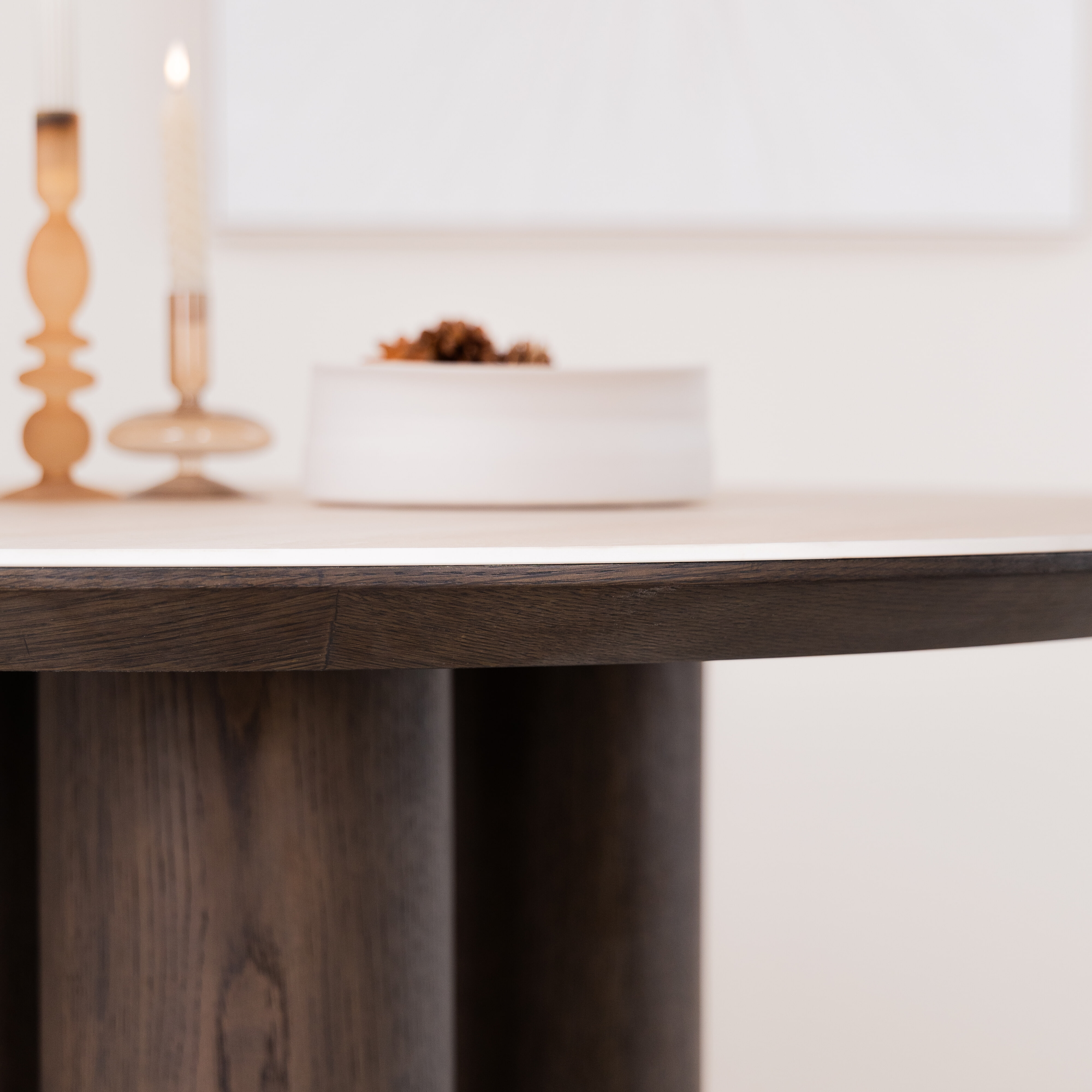 Richmond Ronde Eettafel 'Ritz' Eiken en travertin, 120cm