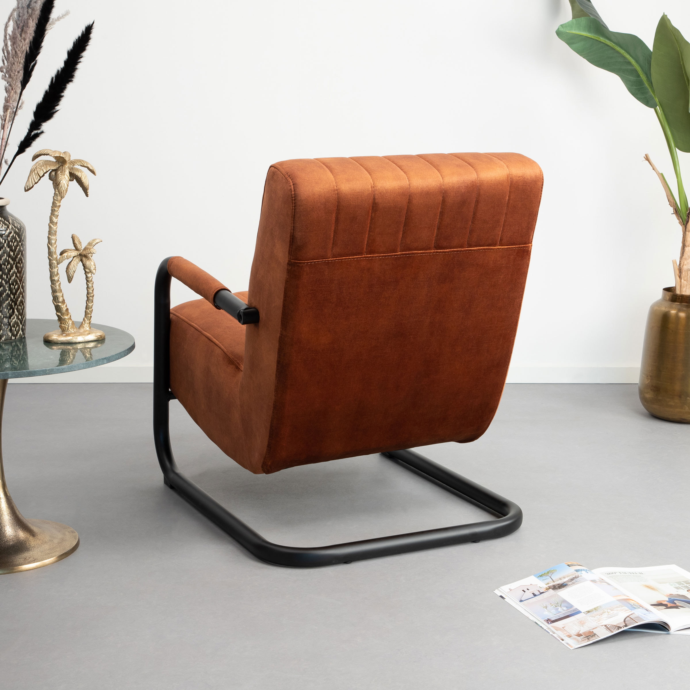 Sohome Fauteuil 'Raisa' Velvet, kleur Koper