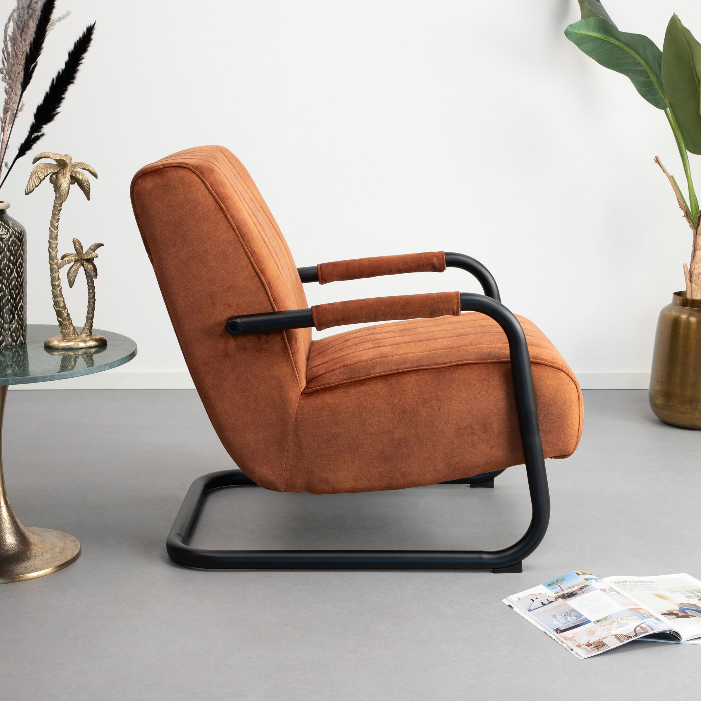 Sohome Fauteuil 'Raisa' Velvet, kleur Koper