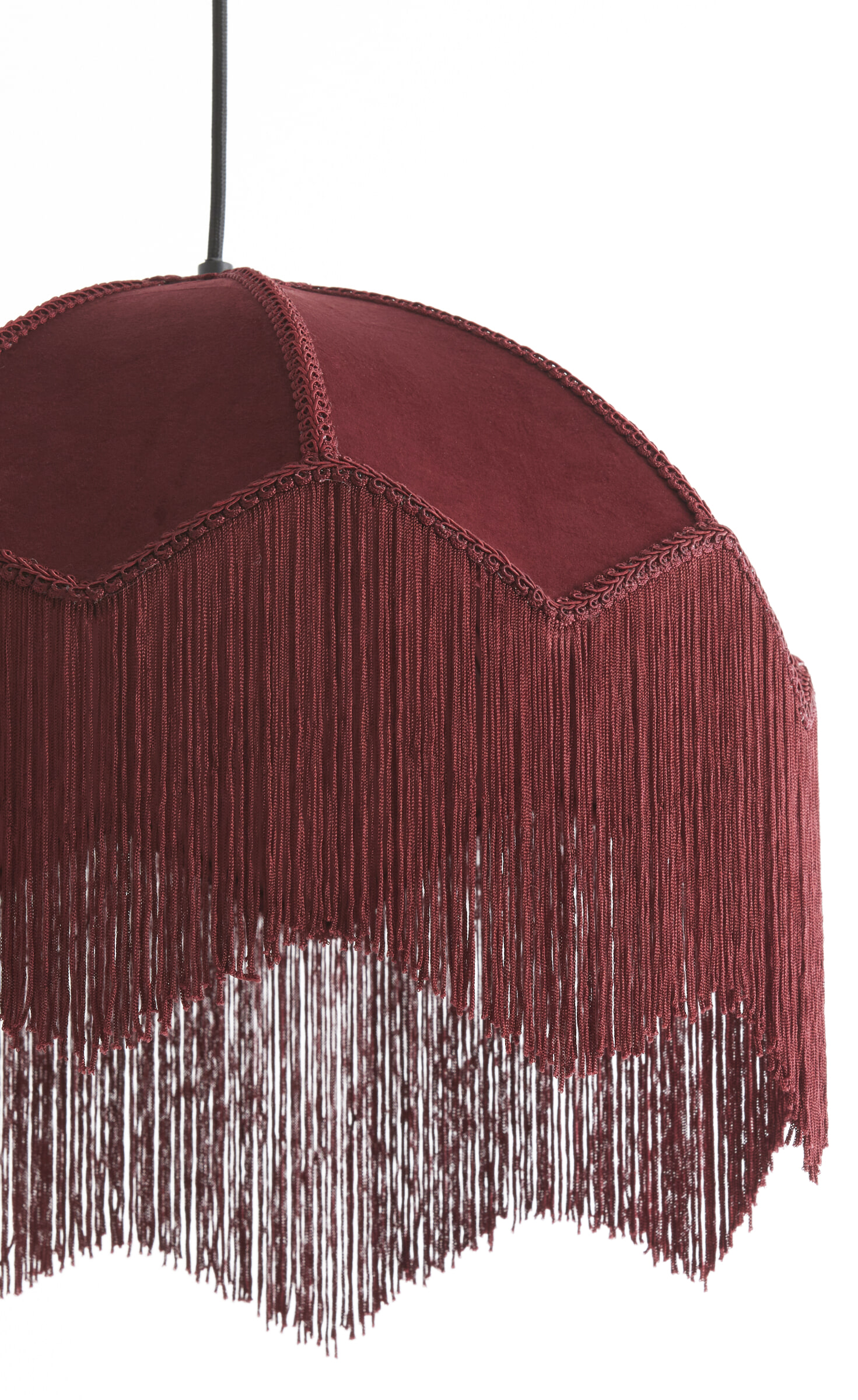 Light & Living Hanglamp 'Malacia' Velvet, 40cm, kleur Bordeaux