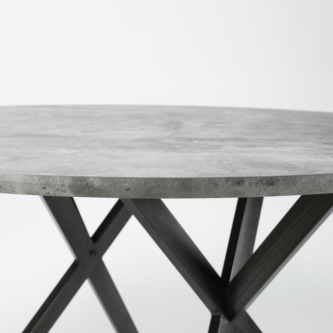 Ronde eettafel 'Nola' 120 cm, 3D-betonlook