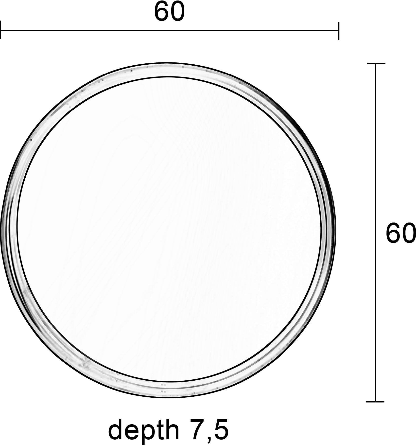 Ronde Spiegel 'Sal' 60cm, kleur zwart