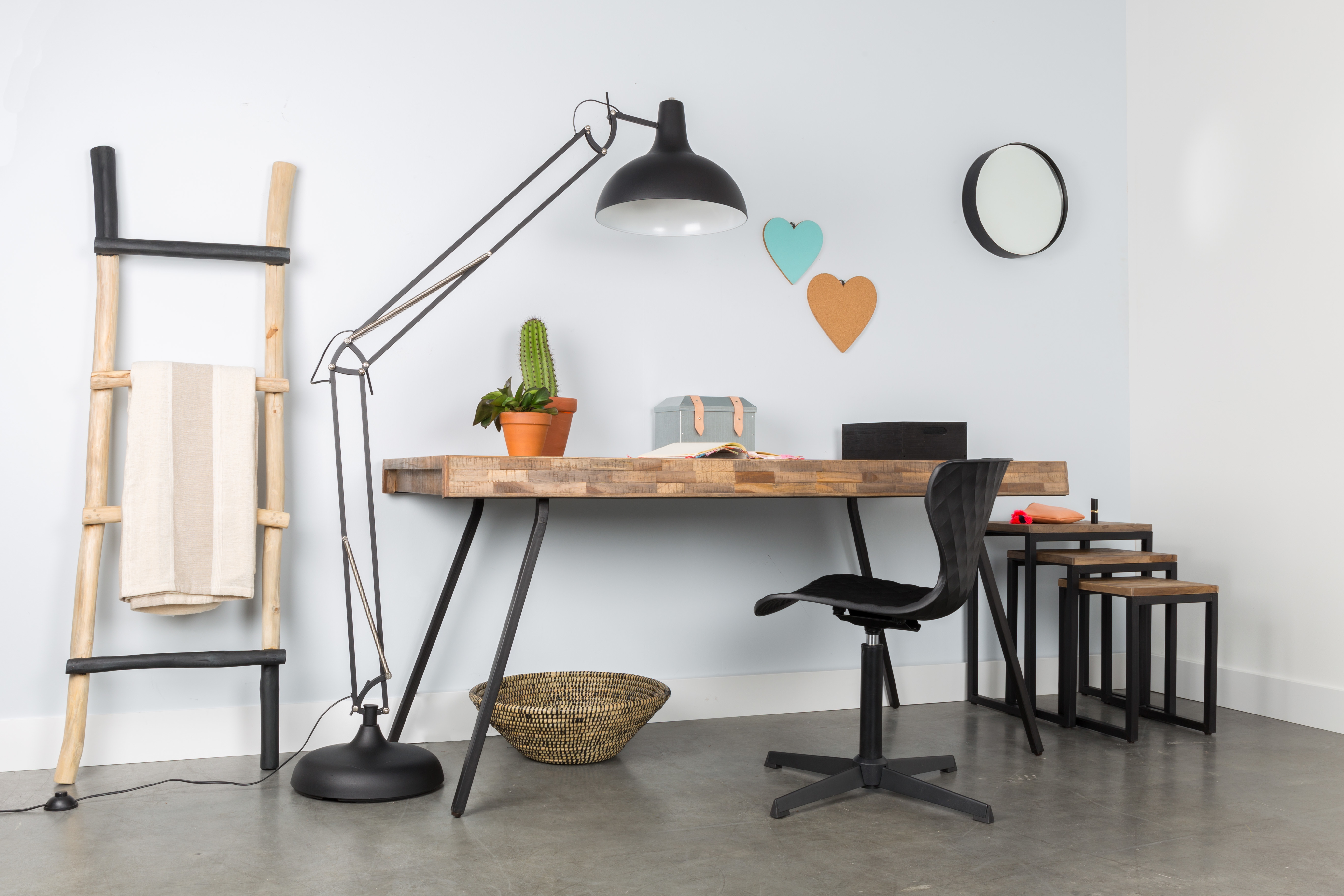 Ronde Spiegel 'Sal' 75cm, kleur zwart