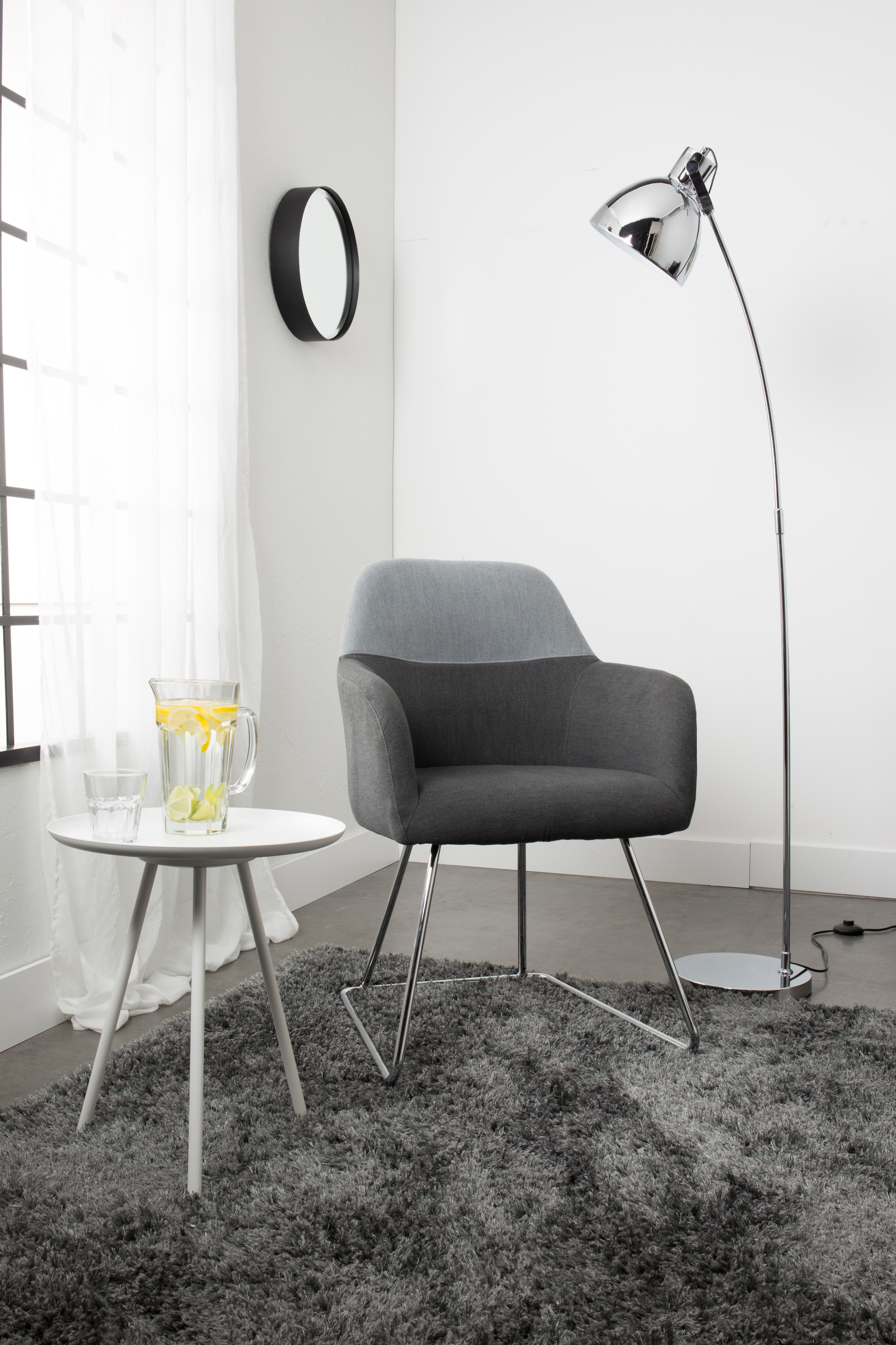 Ronde Spiegel 'Sal' 75cm, kleur zwart
