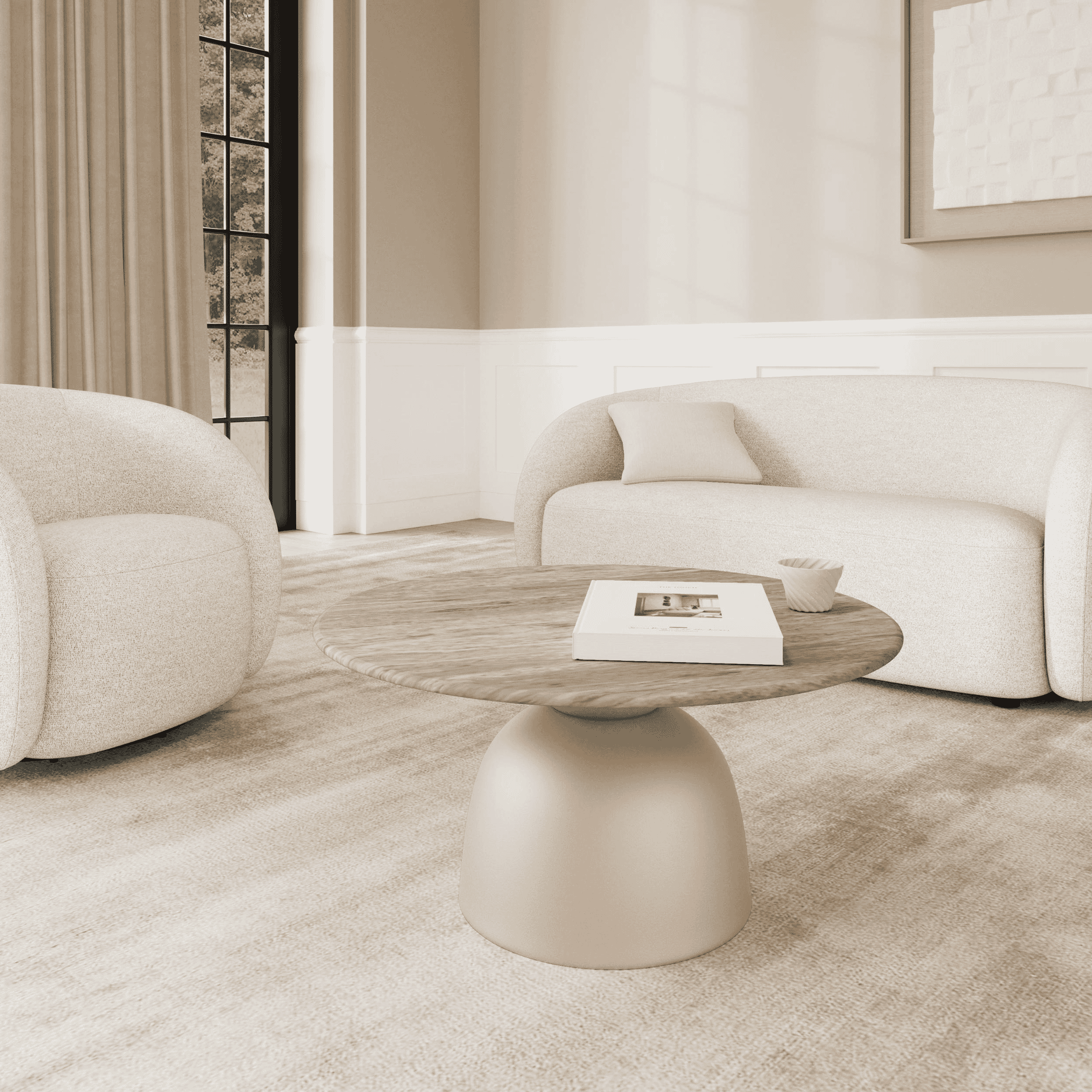 Bendt Ronde Salontafel 'Chardai' Marmer, 80cm