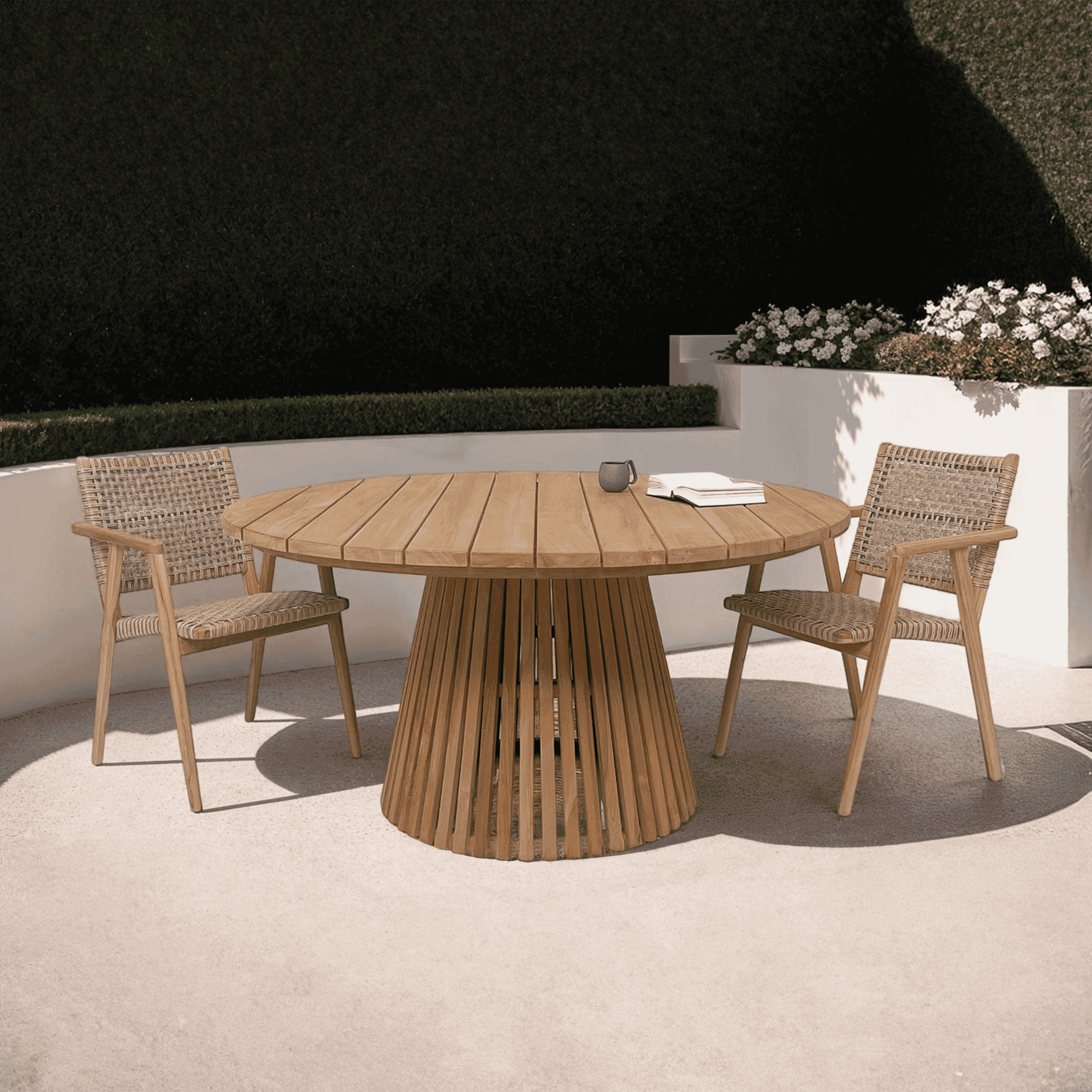 Livingfurn Ronde Tuintafel 'Cindo' Teakhout, 120cm