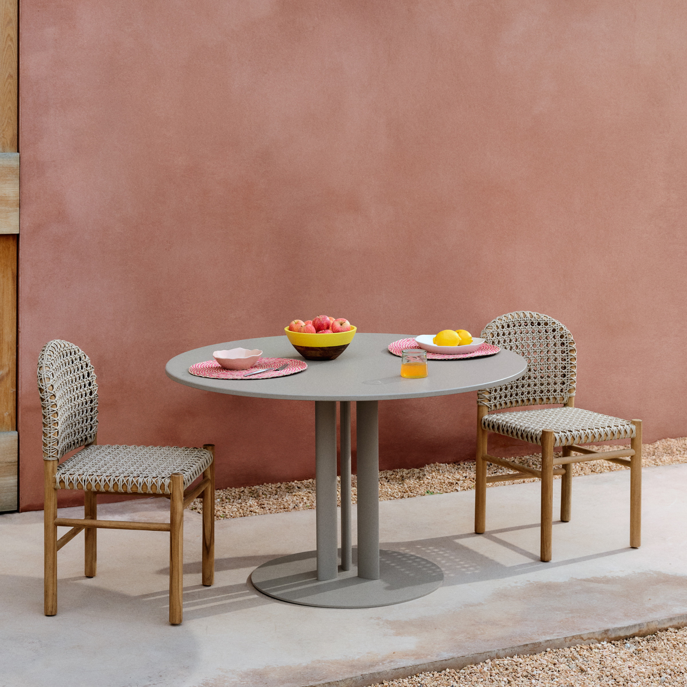 Kave Home Ronde Tuintafel Sedalis Aluminium, 120cm - Taupe