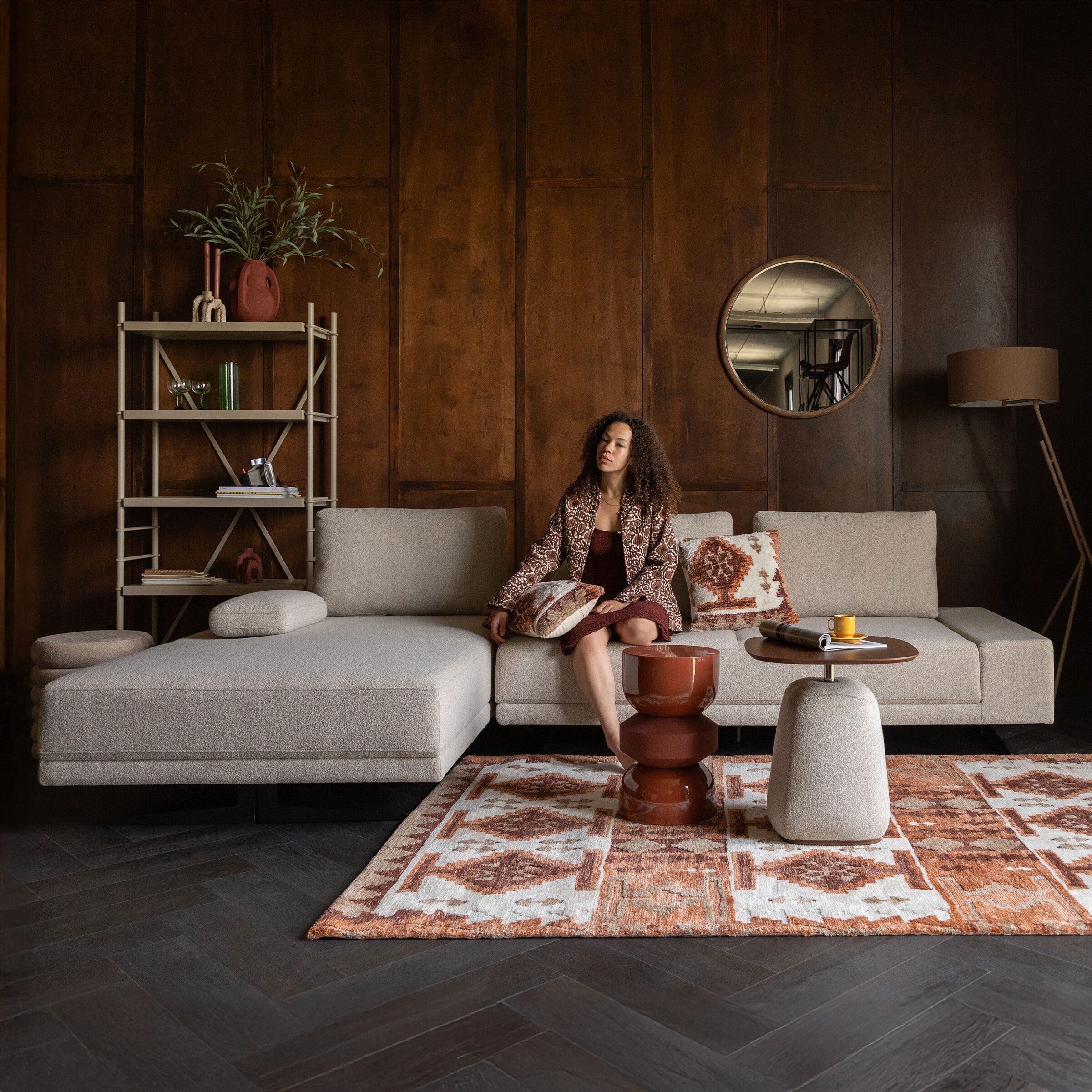 Dutchbone Loungebank 'Shelly' Gemêleerd, kleur Off White