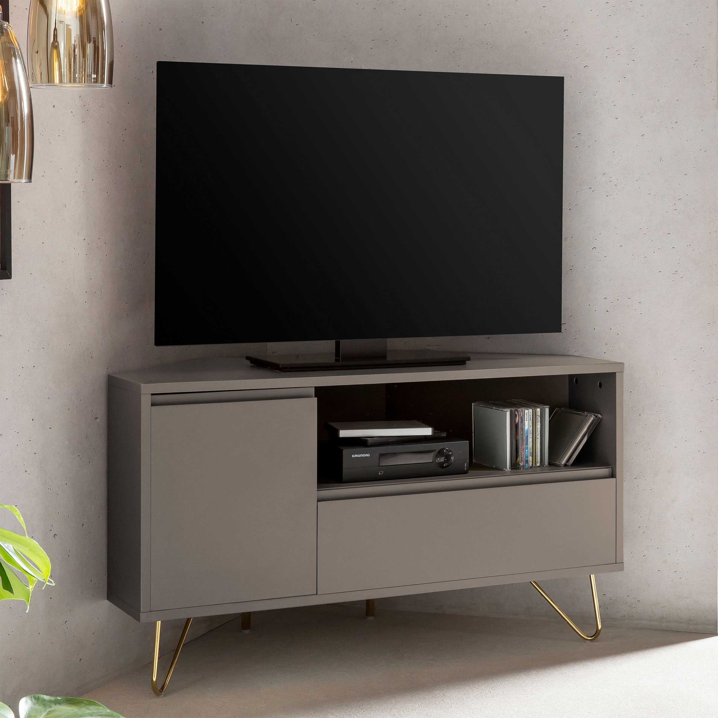 Artistiq Hoek-TV-meubel 'Carles', 100cm, kleur Grijs