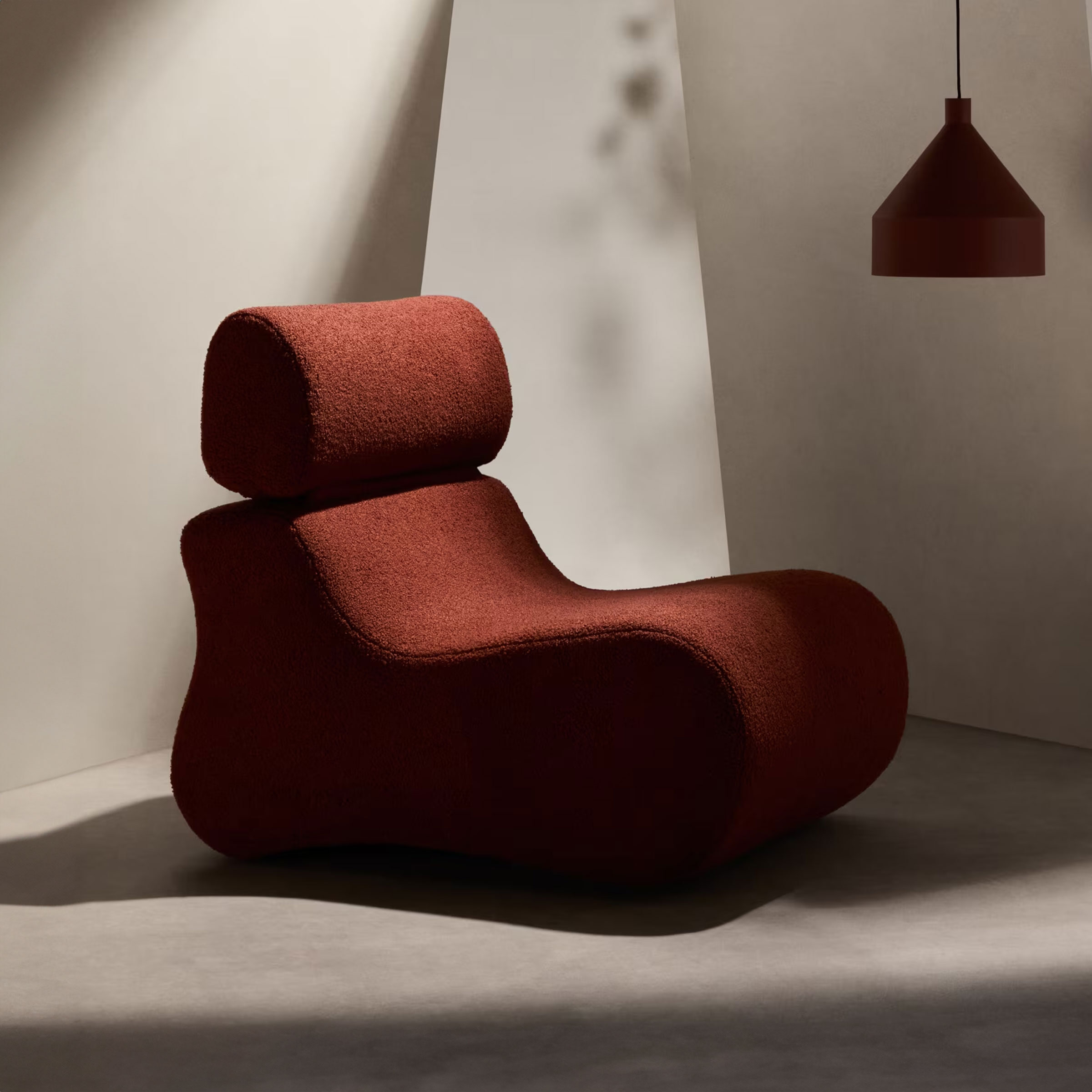 Kave Home Fauteuil Club Bouclé - Terracotta