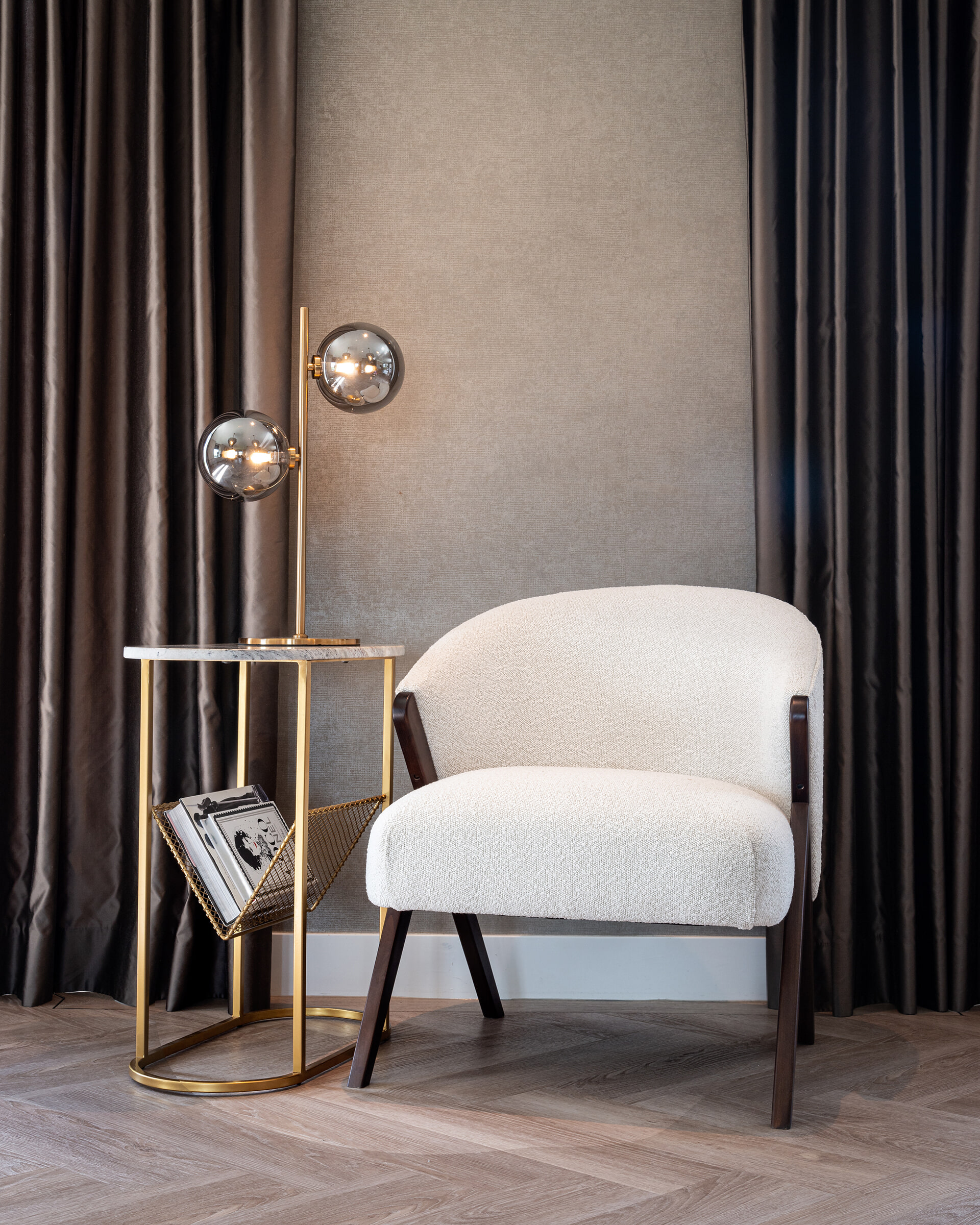 Richmond Tafellamp 'Lise' 2-lamps, kleur Brushed Gold