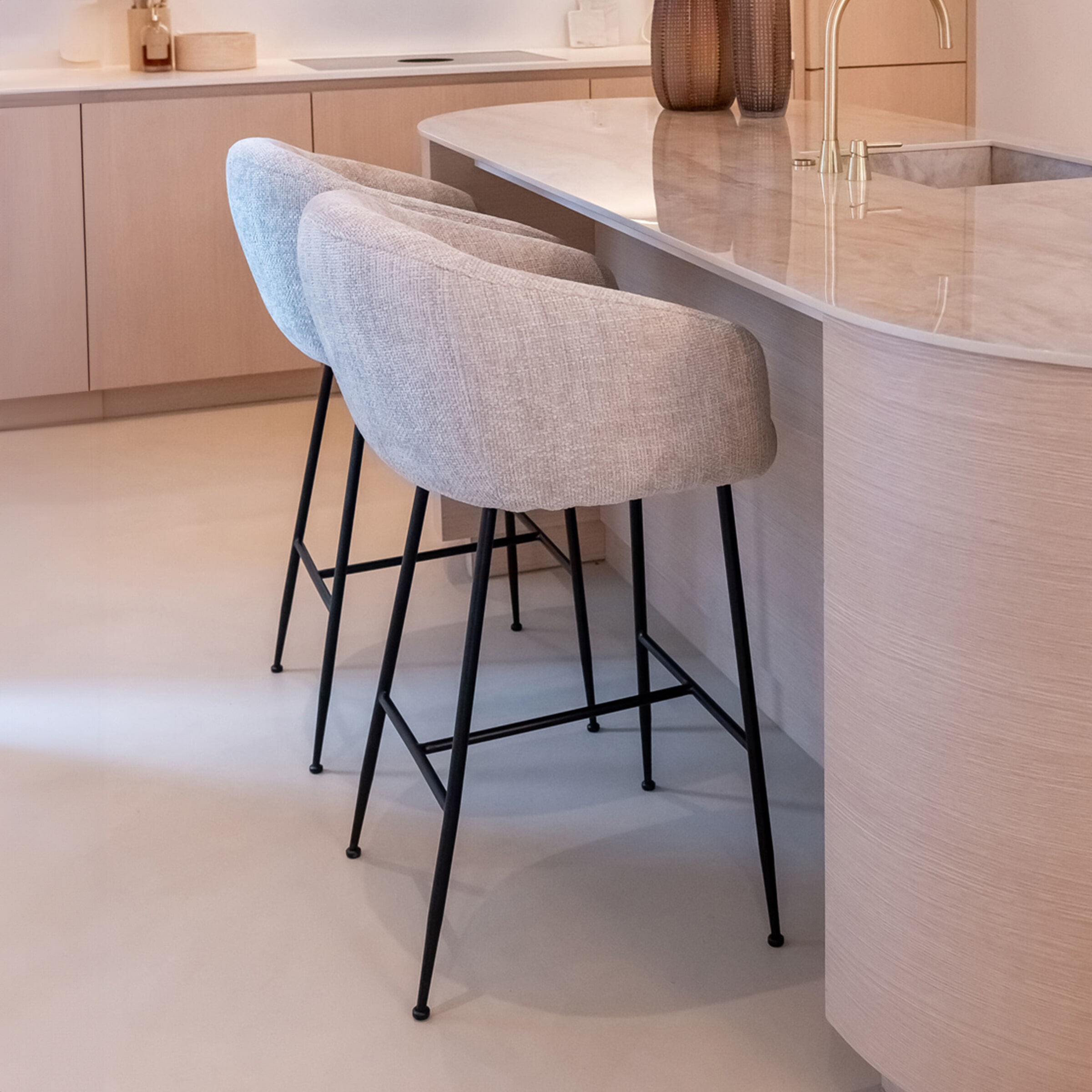 Richmond Barstoel Avanti Chenille - Naturel (zithoogte 74cm)