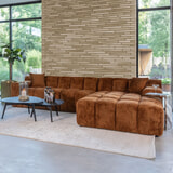 Richmond 3-zits Loungebank 'Cube' Rechts, kleur Cinnamon
