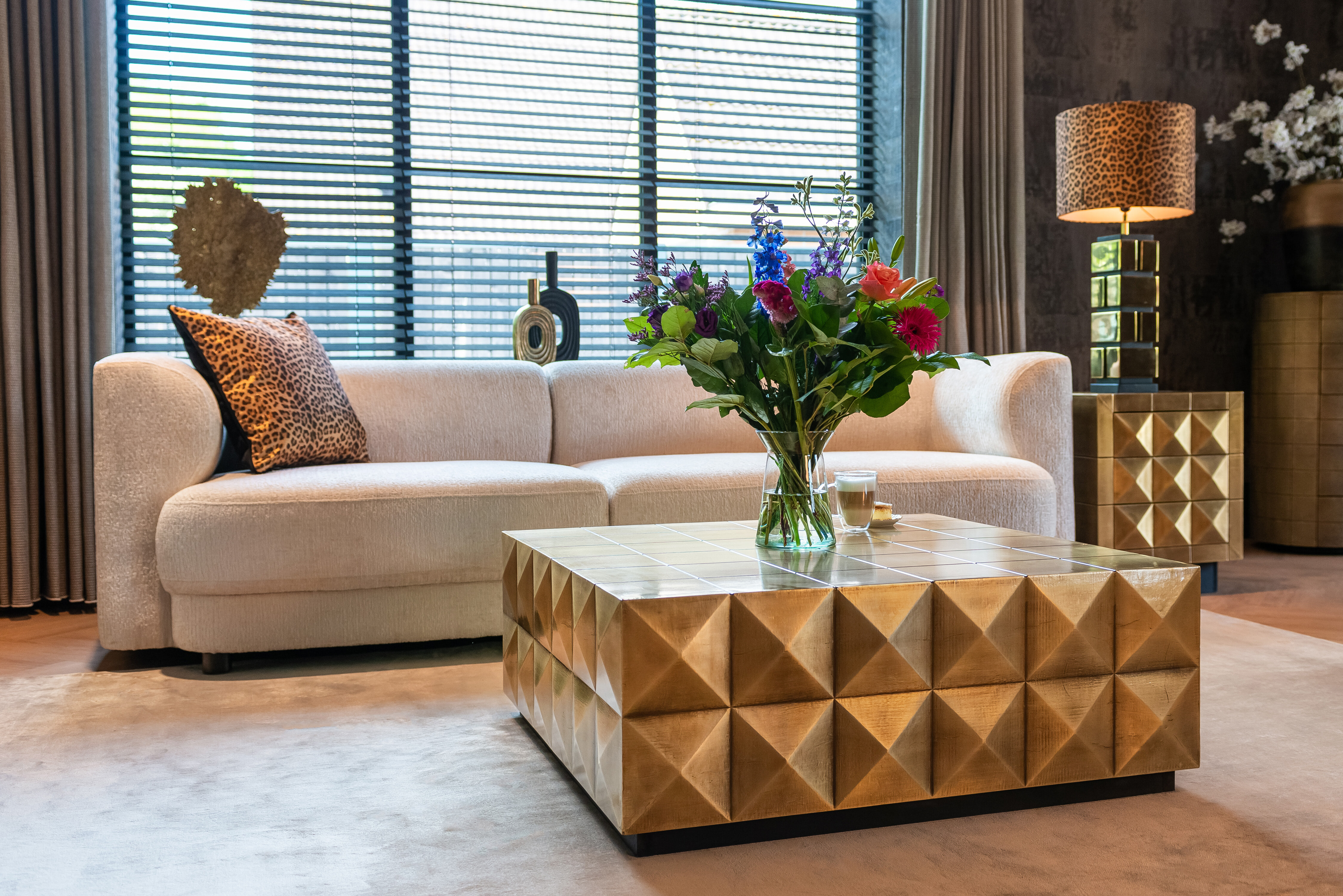 Richmond Salontafel 'Collada' 90cm, kleur Brushed Gold