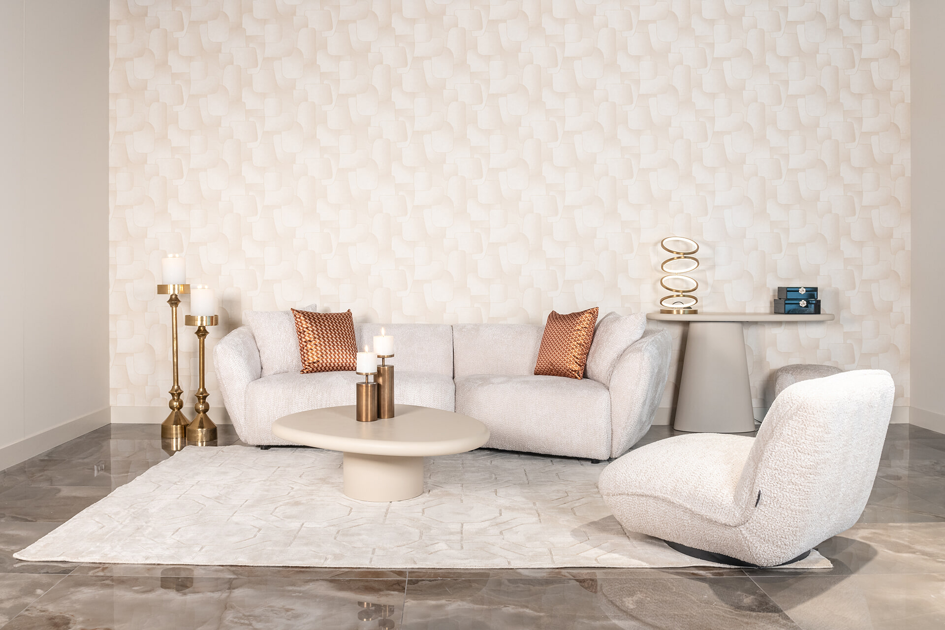Richmond Organische Salontafel 'Clayton' 107 x 89cm, kleur Beige