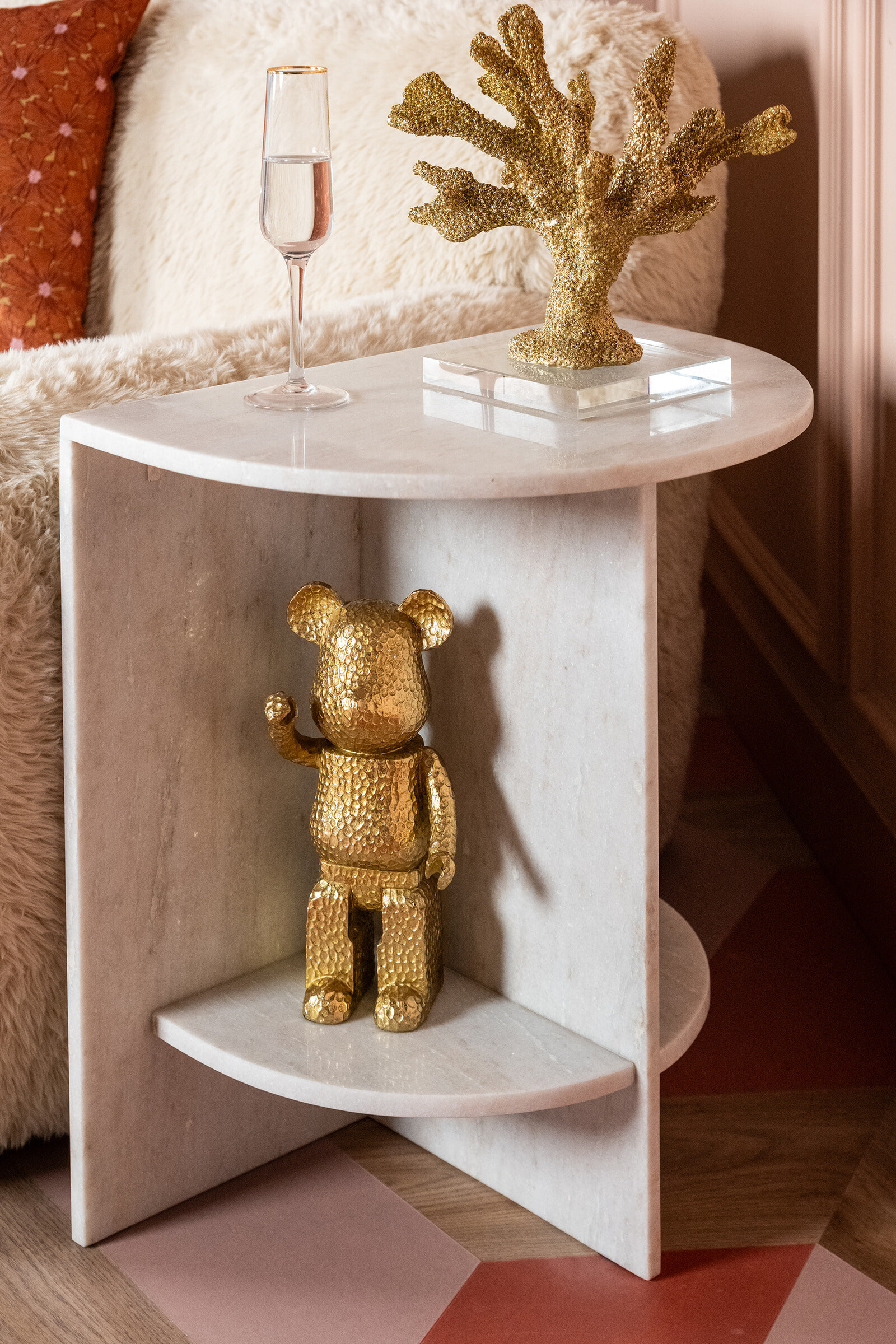 Richmond Bijzettafel 'Lansky' Marmer, 51 x 35cm