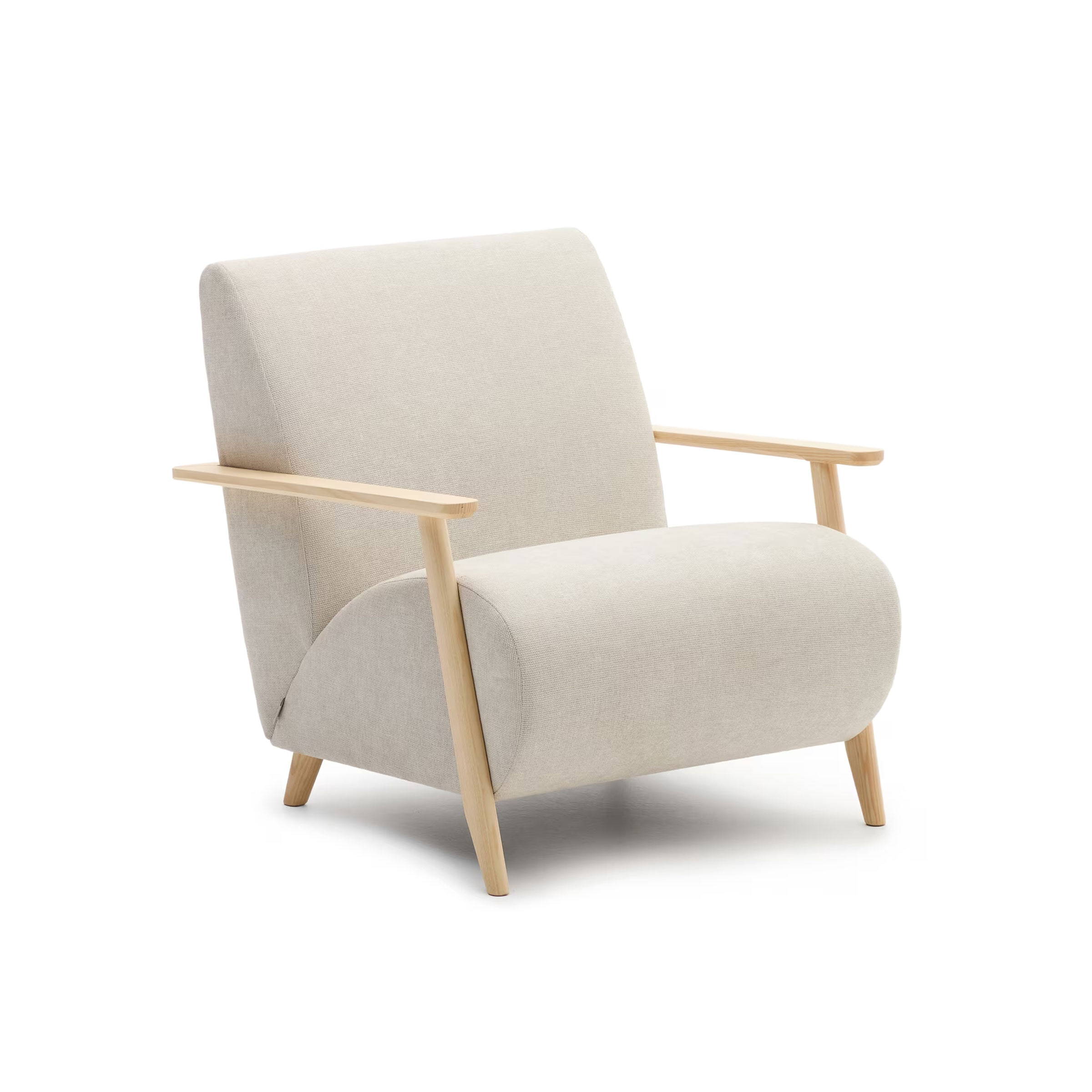 Kave Home Fauteuil Meghan Chenille - Beige/Naturel
