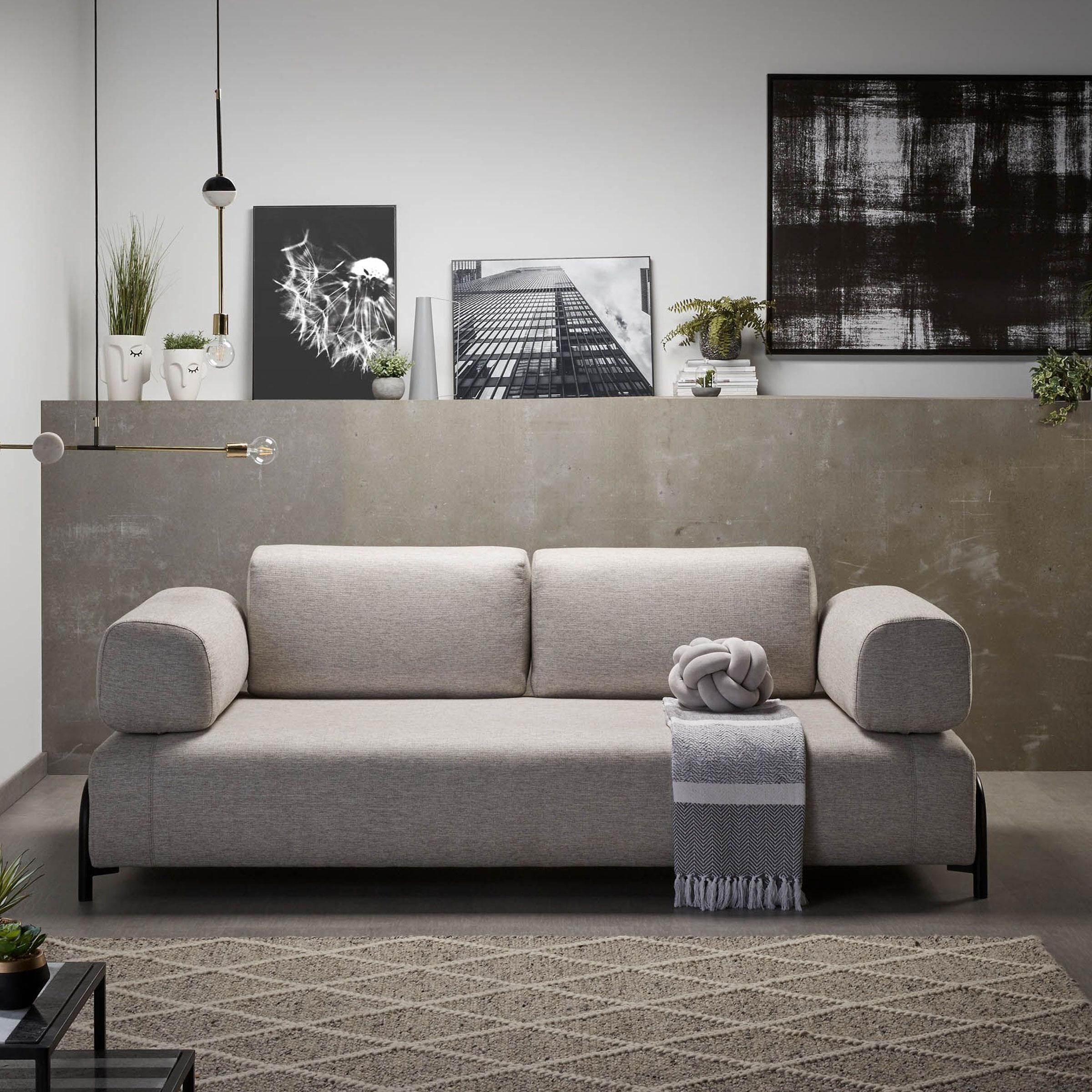 Kave Home 3-zits Bank 'Compo' Met Blad