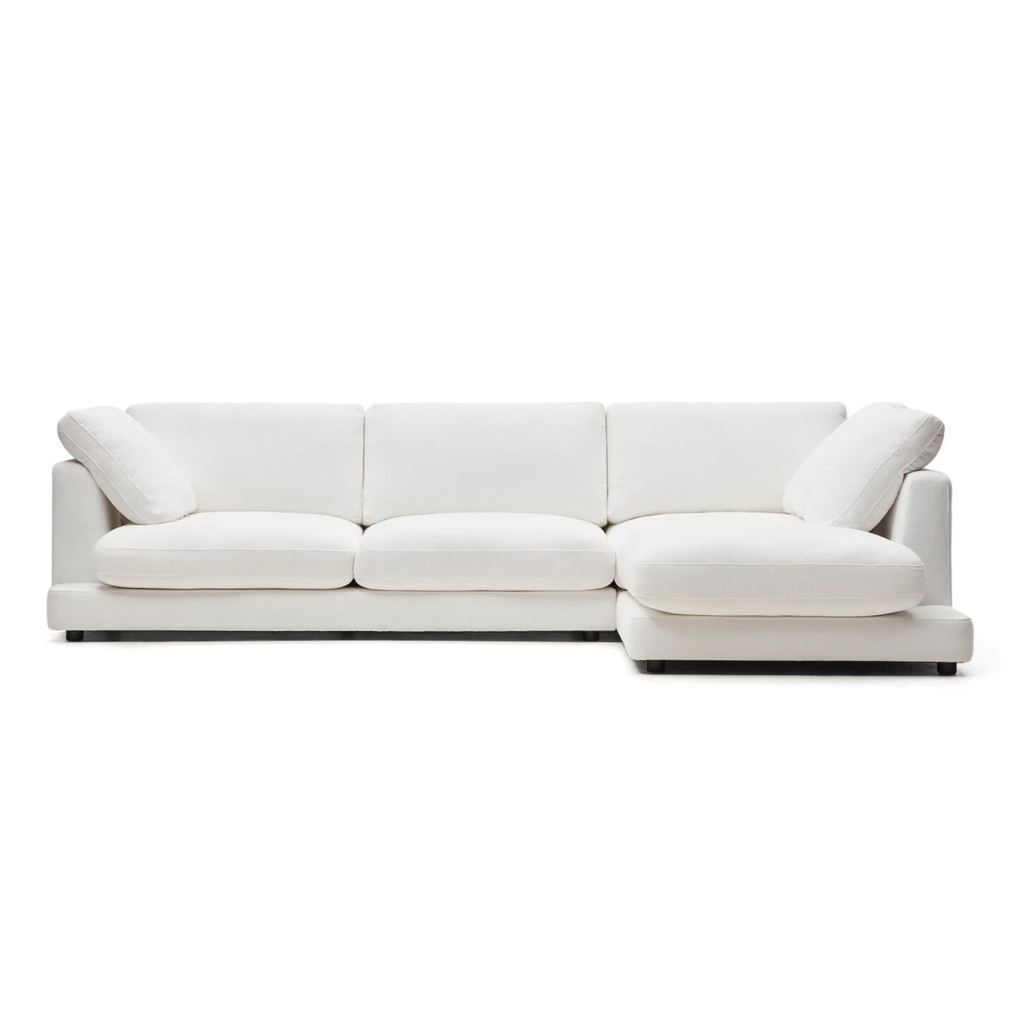 Kave Home 4-zits Loungebank 'Gala' Rechts, Chenille, kleur Wit