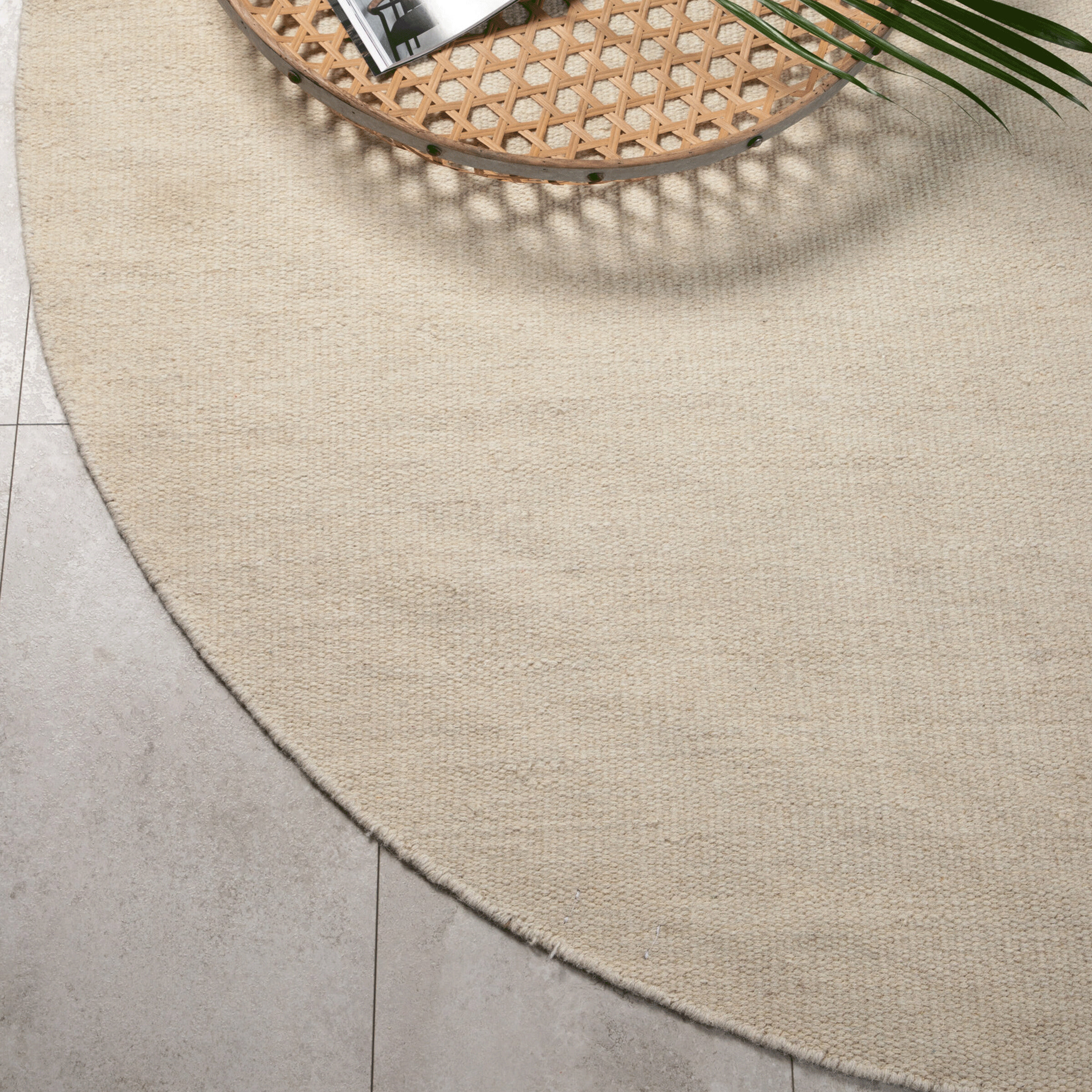 Nohr Rond Vloerkleed 'Keefe' 200cm, kleur Beige