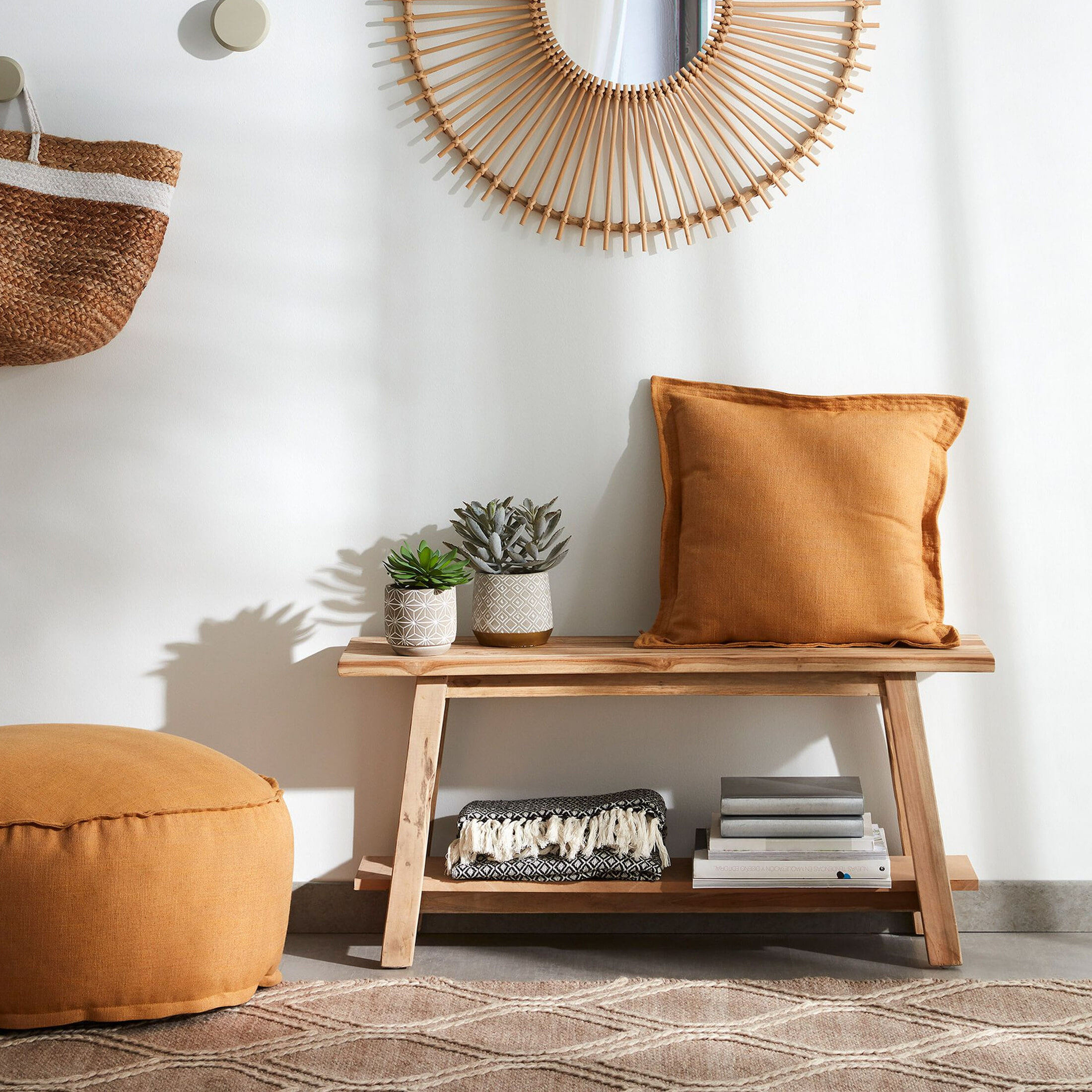 Kave Home Bankje 'Safara' Teakhout