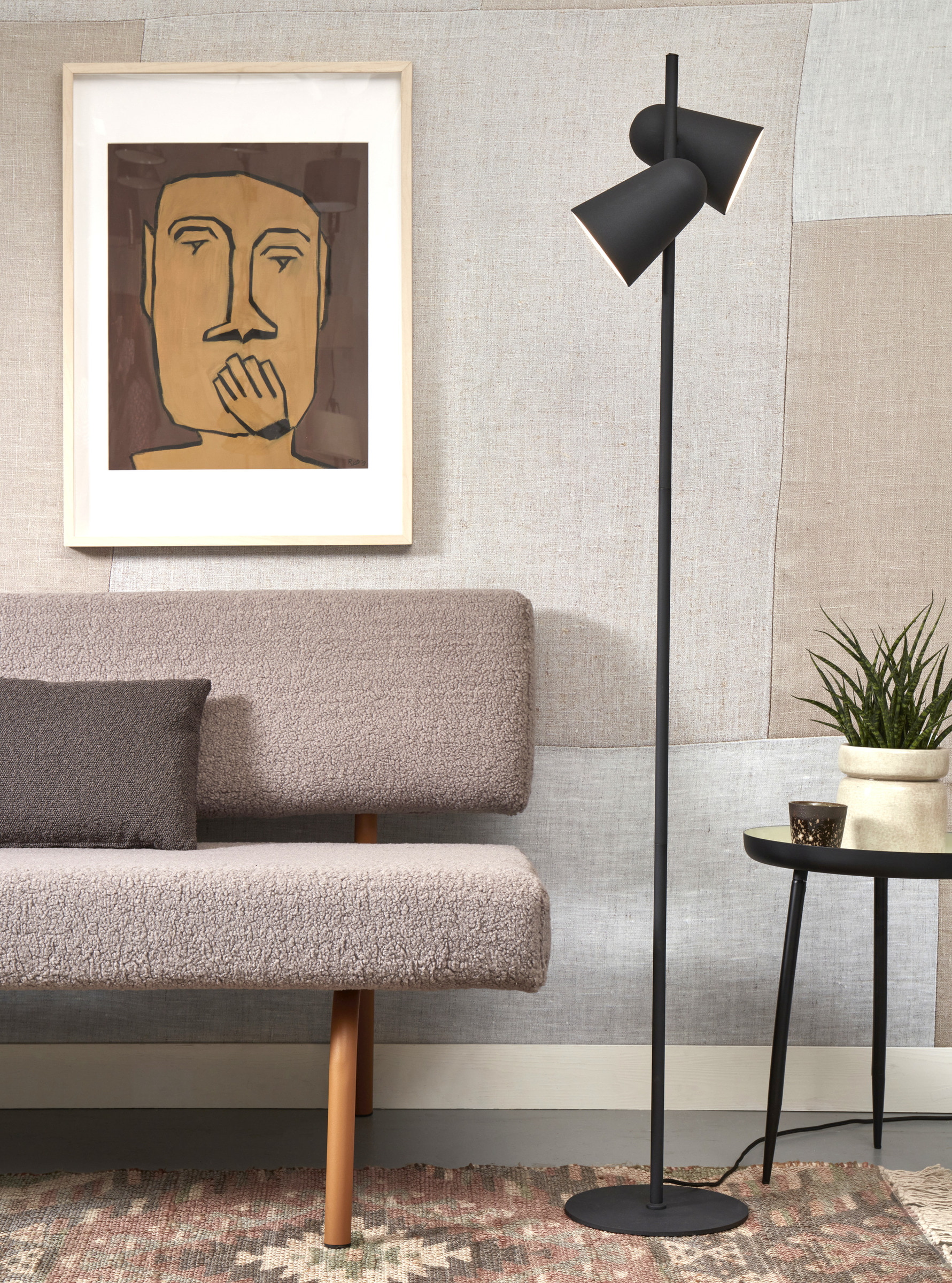 its about RoMi Vloerlamp 'Salamanca' 2-lamps, kleur Zwart