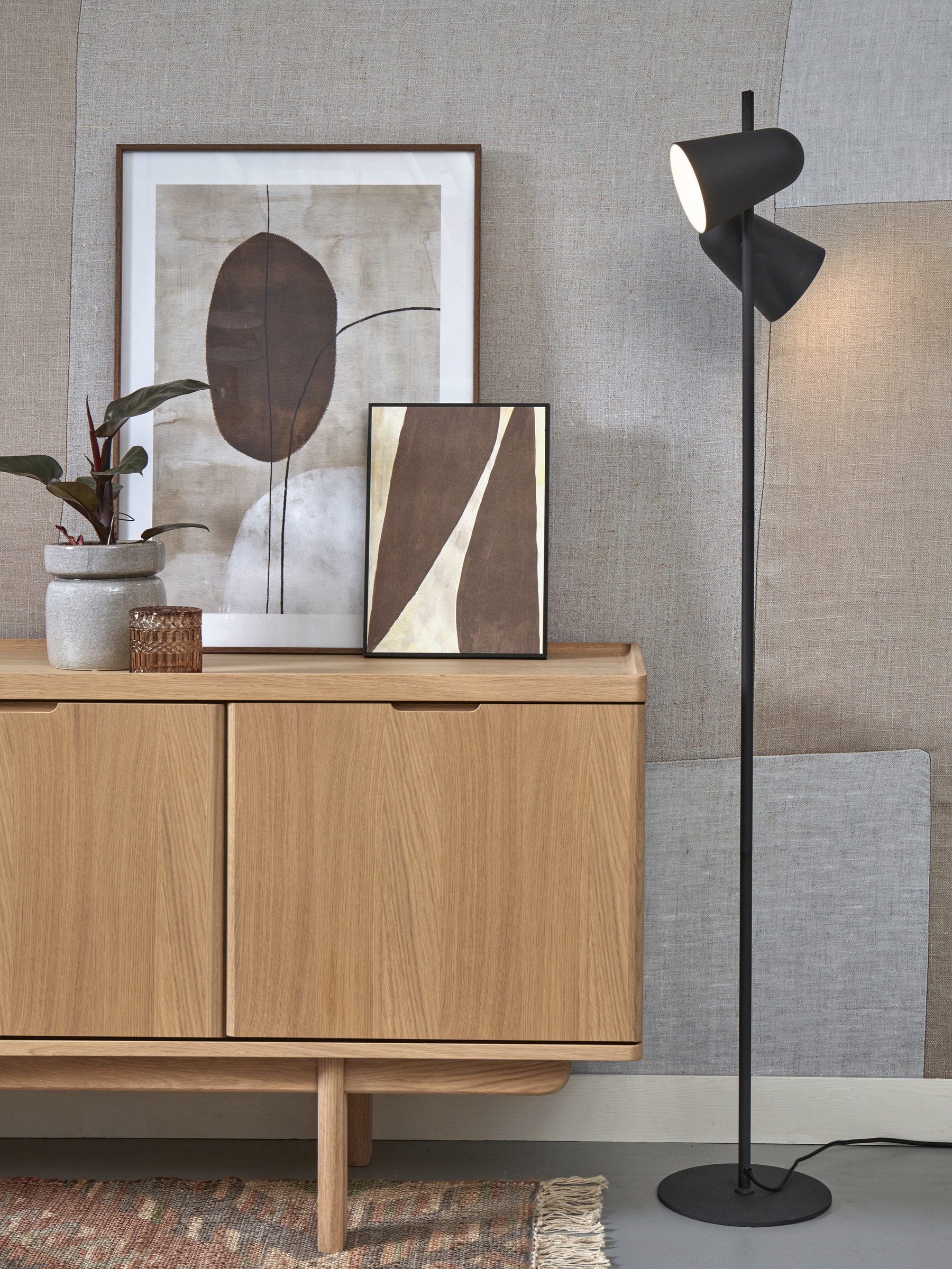 its about RoMi Vloerlamp 'Salamanca' 2-lamps, kleur Zwart