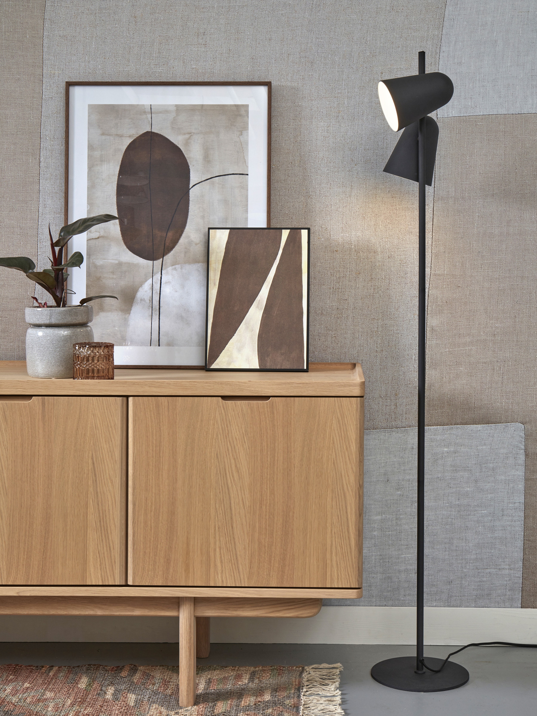 its about RoMi Vloerlamp 'Salamanca' 2-lamps, kleur Zwart