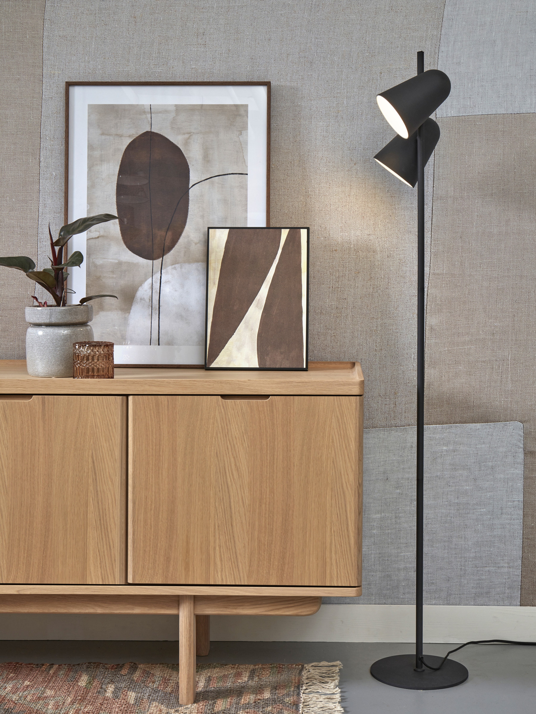 its about RoMi Vloerlamp 'Salamanca' 2-lamps, kleur Zwart
