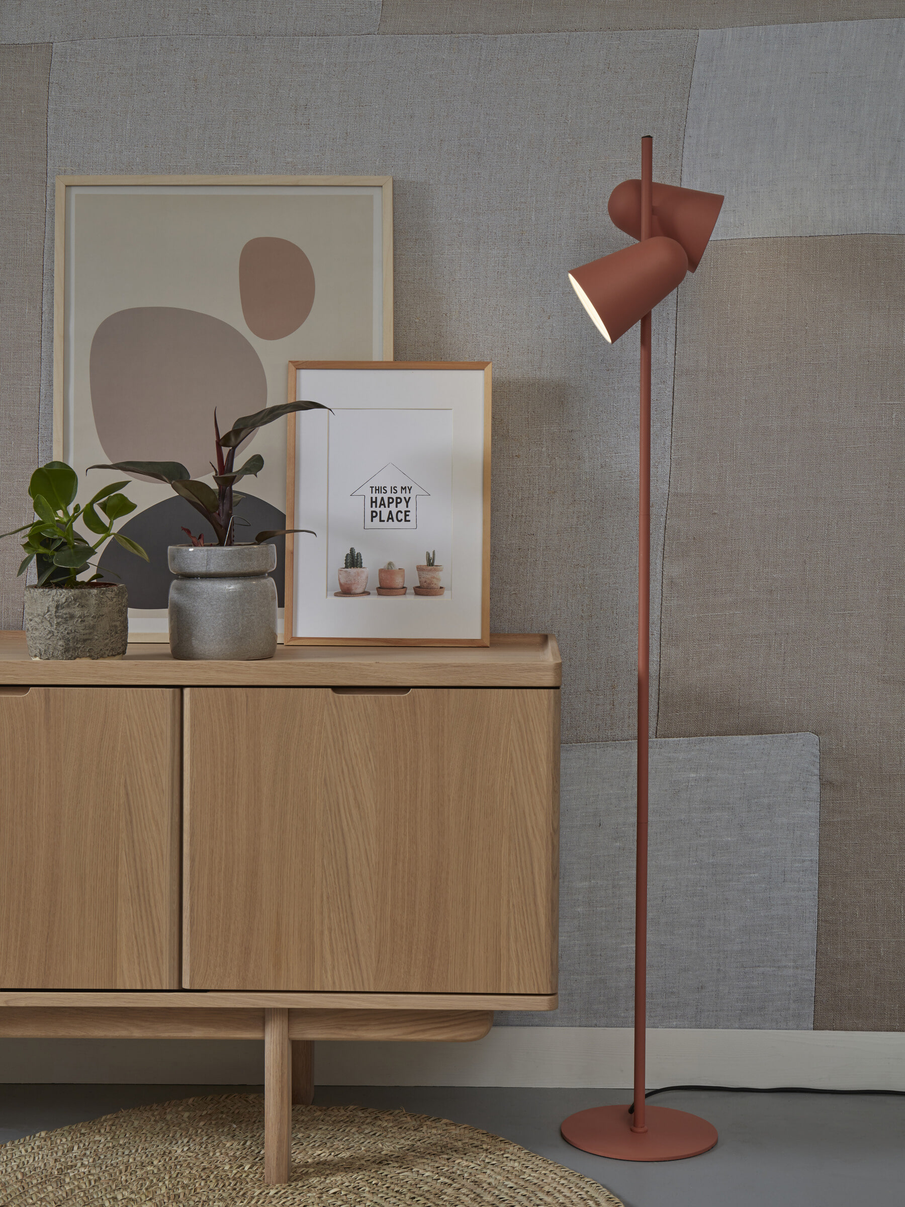 its about RoMi Vloerlamp 'Salamanca' 2-lamps, kleur Terra