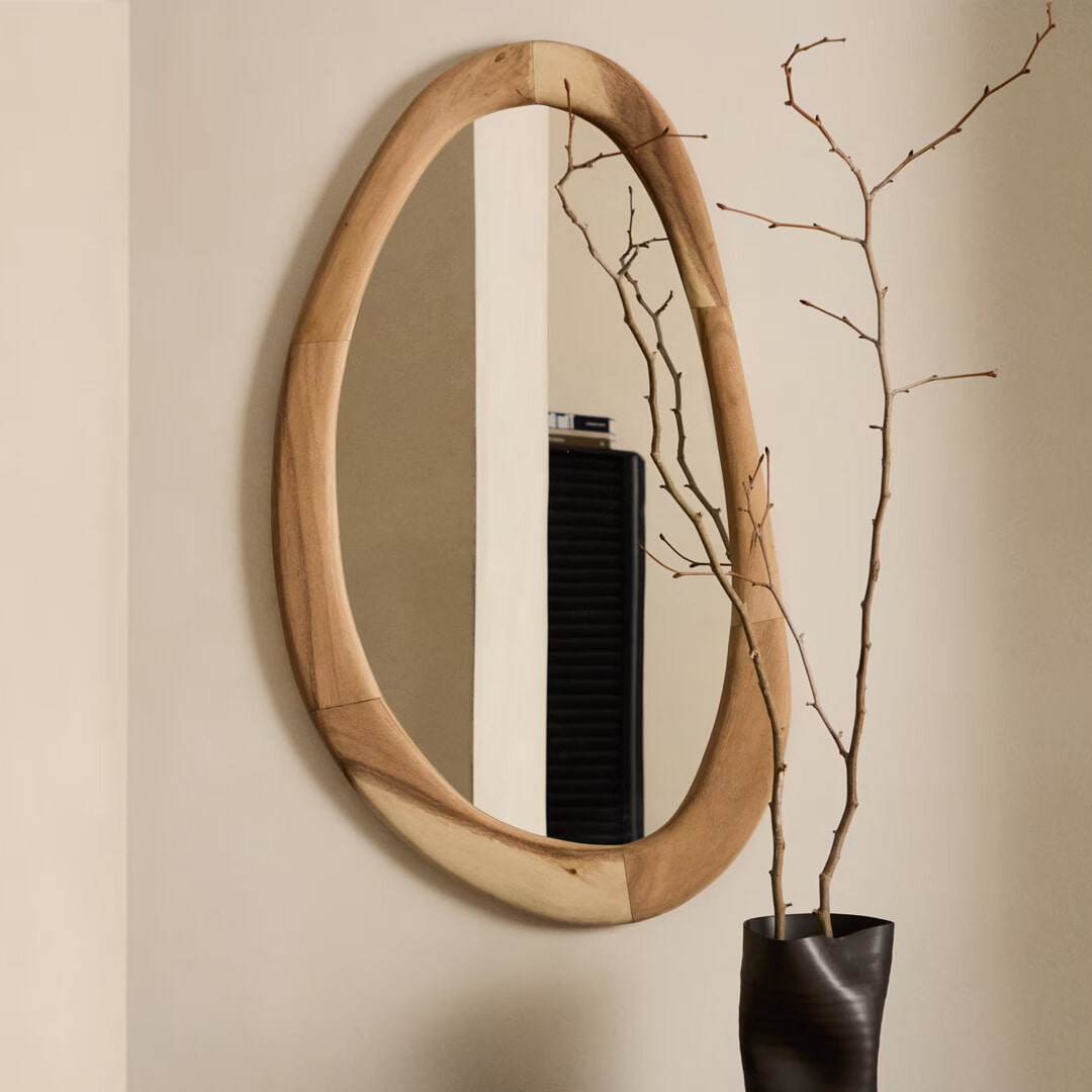 Kave Home Organische Spiegel 'Selem' Mungurhout, 107 x 60cm