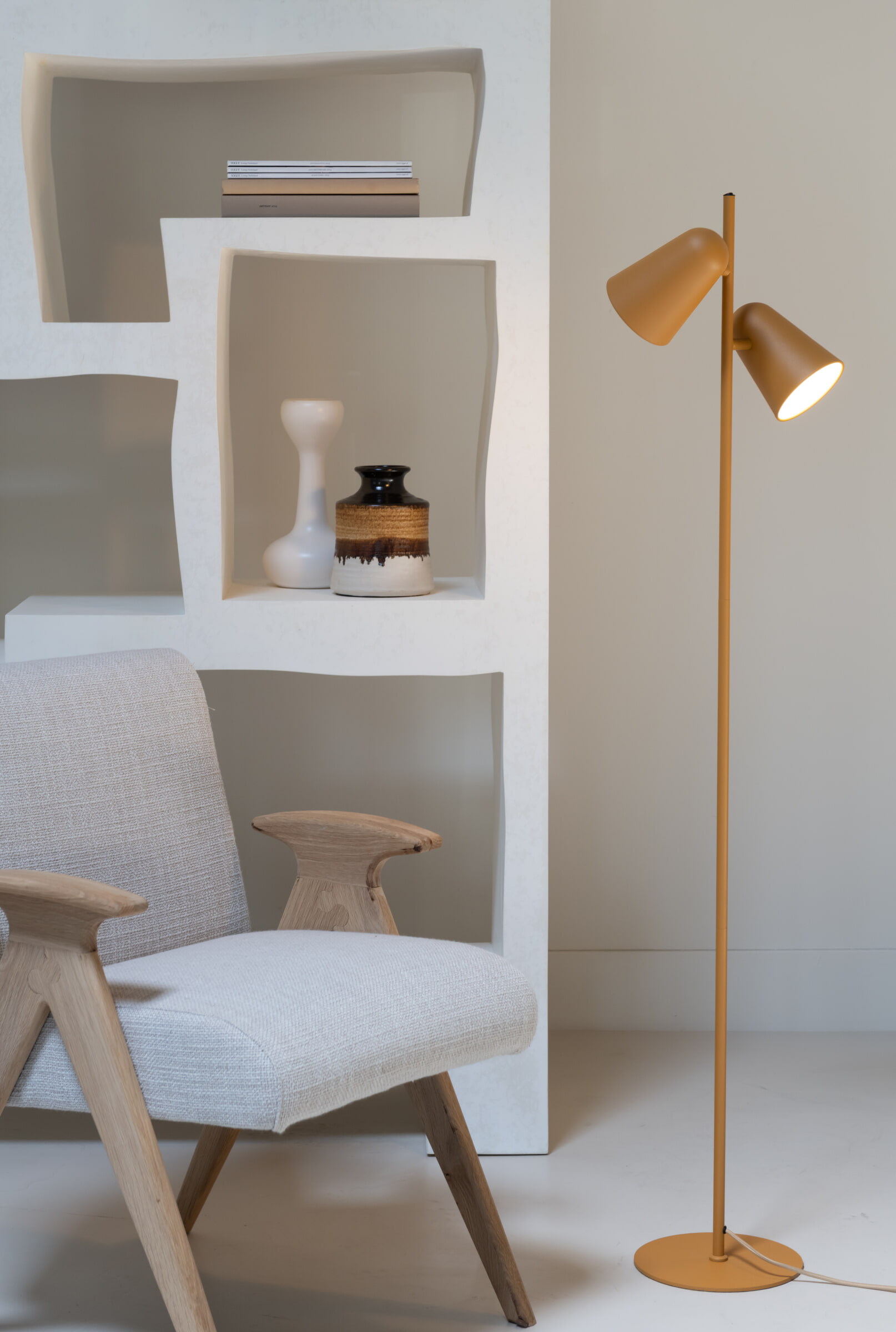 its about RoMi Vloerlamp 'Salamanca' 2-lamps, kleur Mosterd