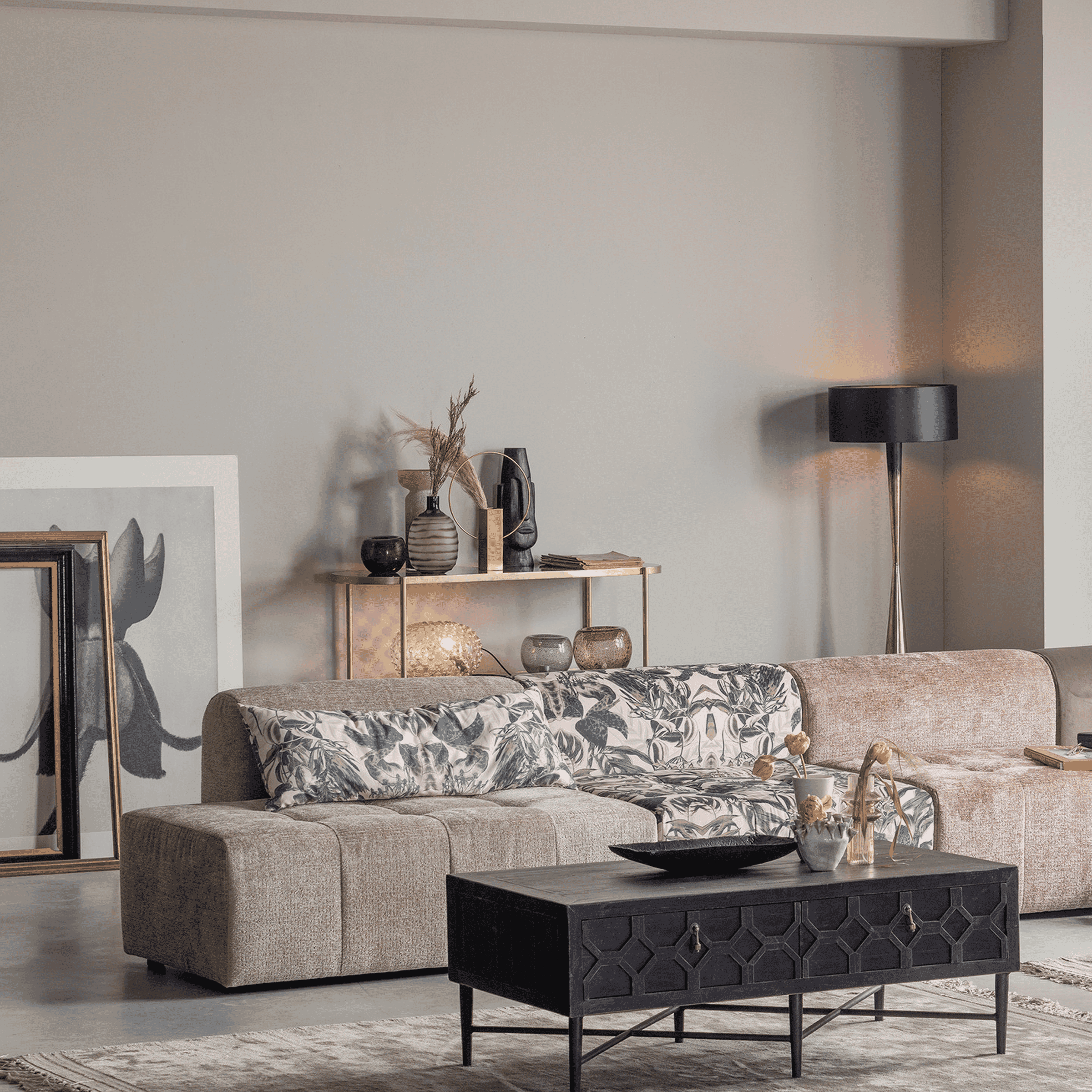 WOOOD Vloerlamp 'Blackout Too' kleur Zwart
