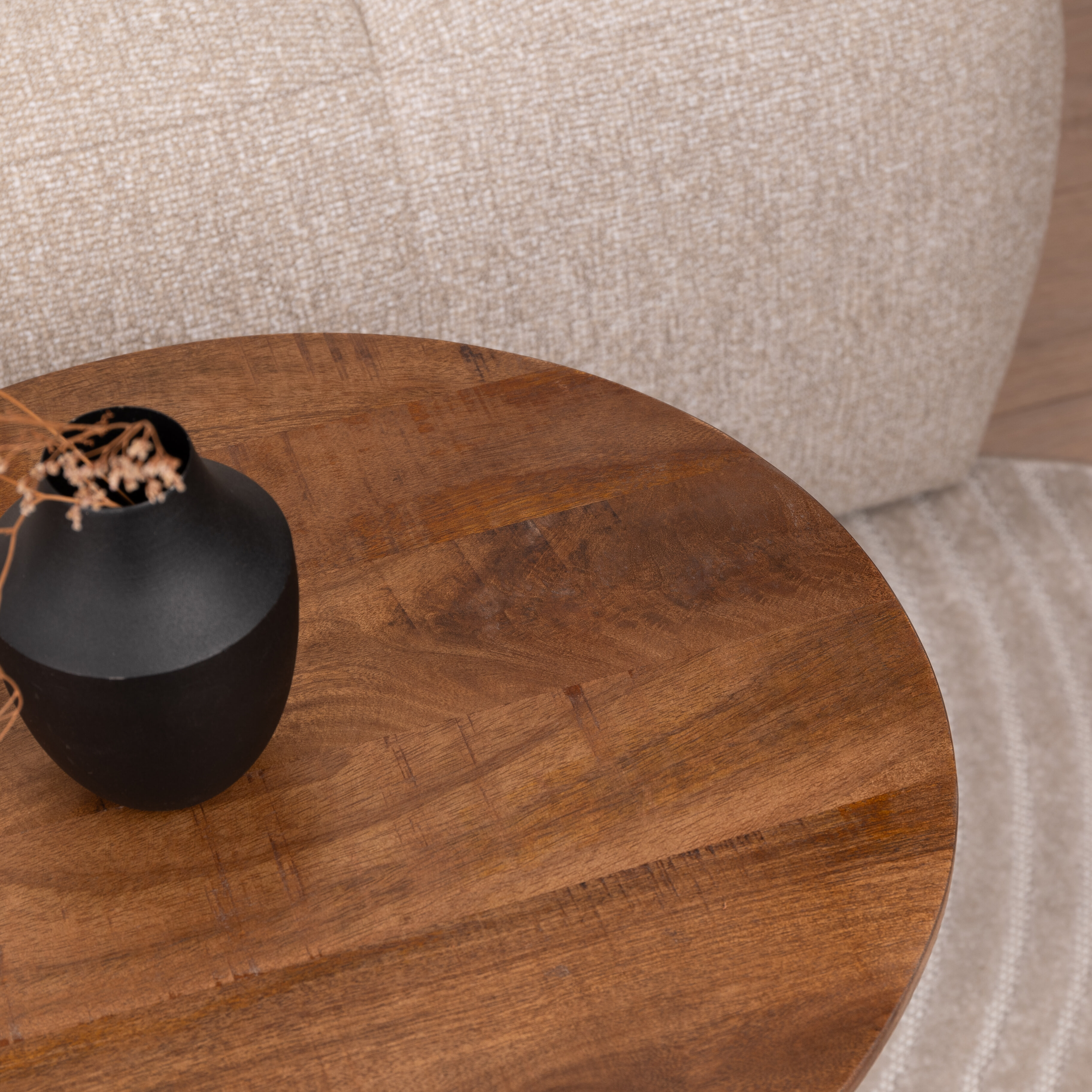 Sohome Ronde Salontafel 'Olav' Mangohout, 50cm, kleur Bruin