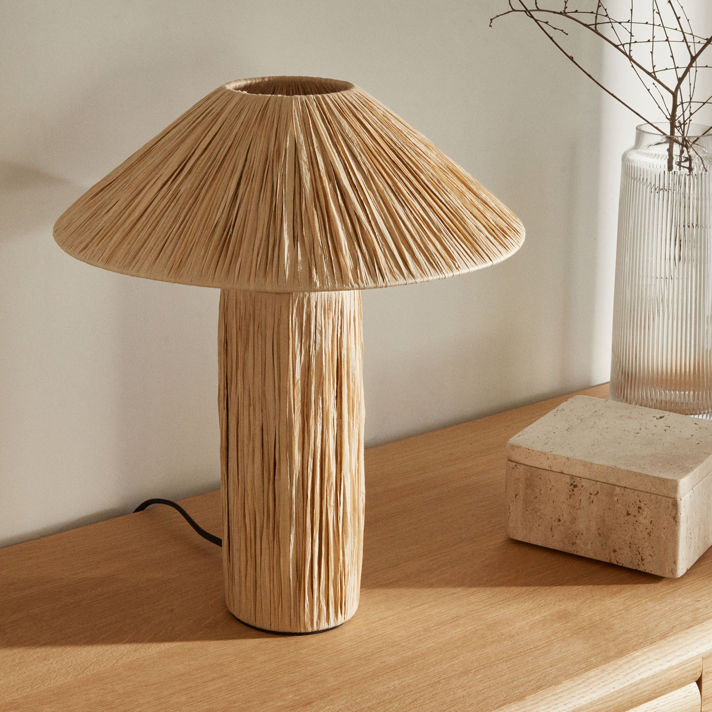 Kave Home Tafellamp Samse Raffia - Naturel