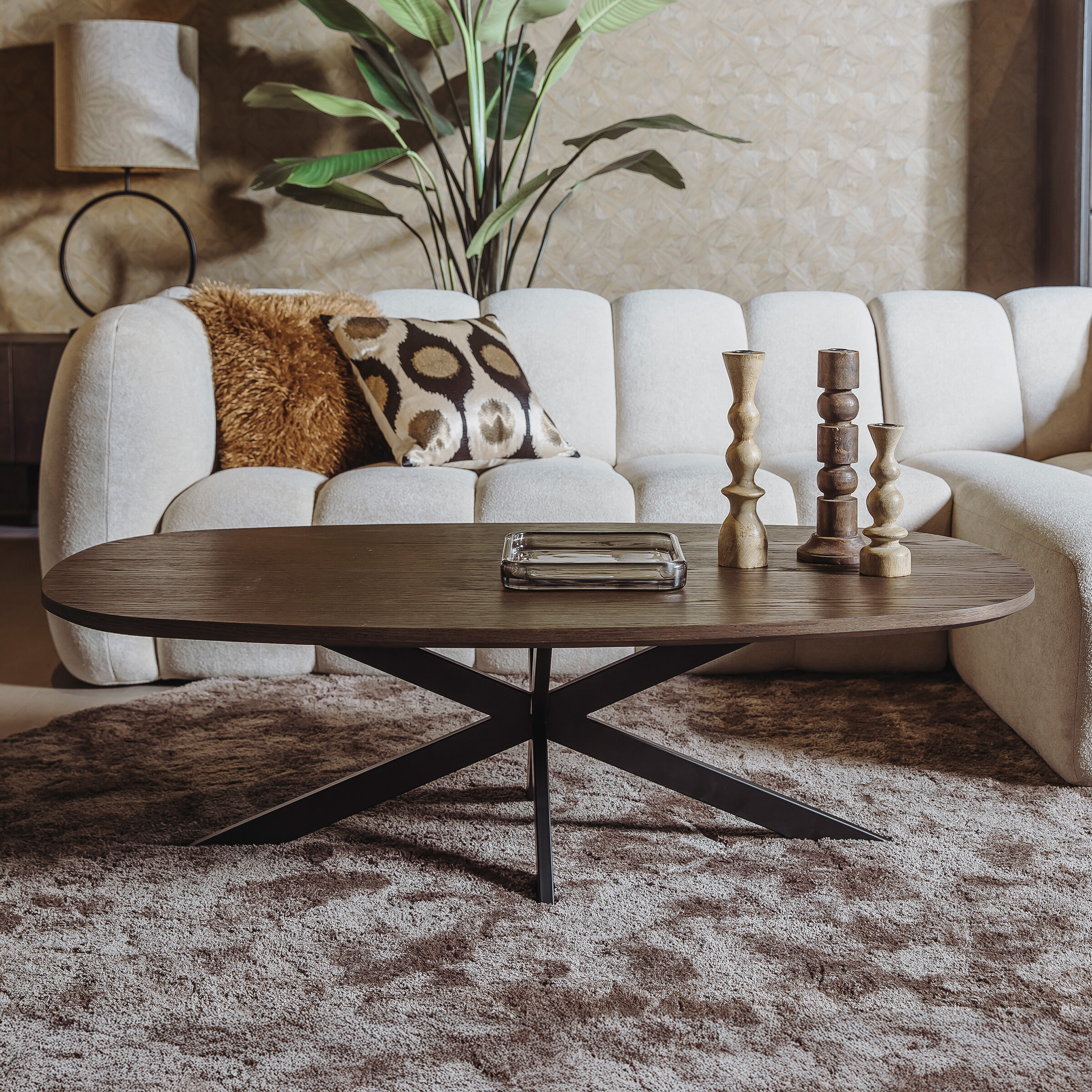 Tower Living Deens Ovale Salontafel 'San Marino' Eiken, 135 x 75cm