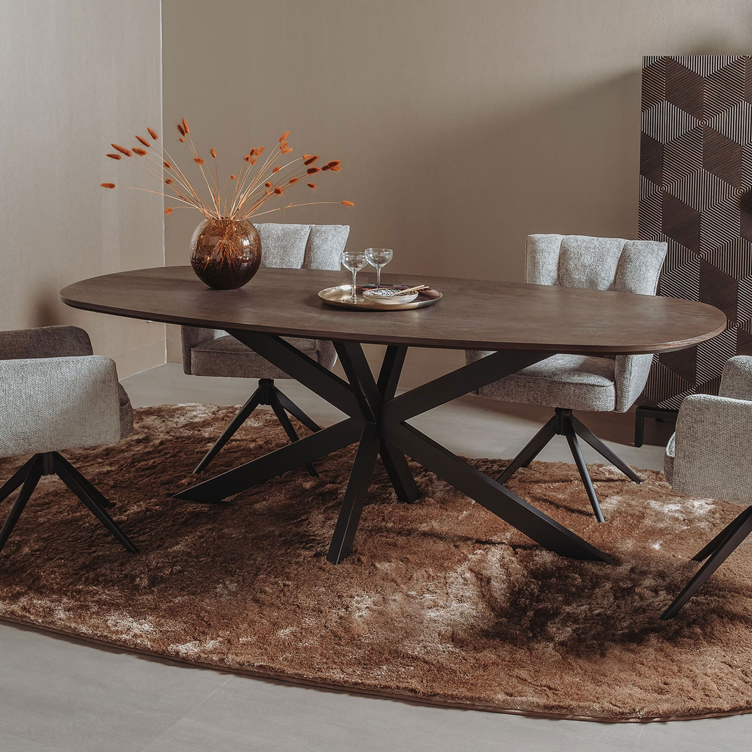 Tower Living Deens Ovale Eettafel 'San Marino' Eiken