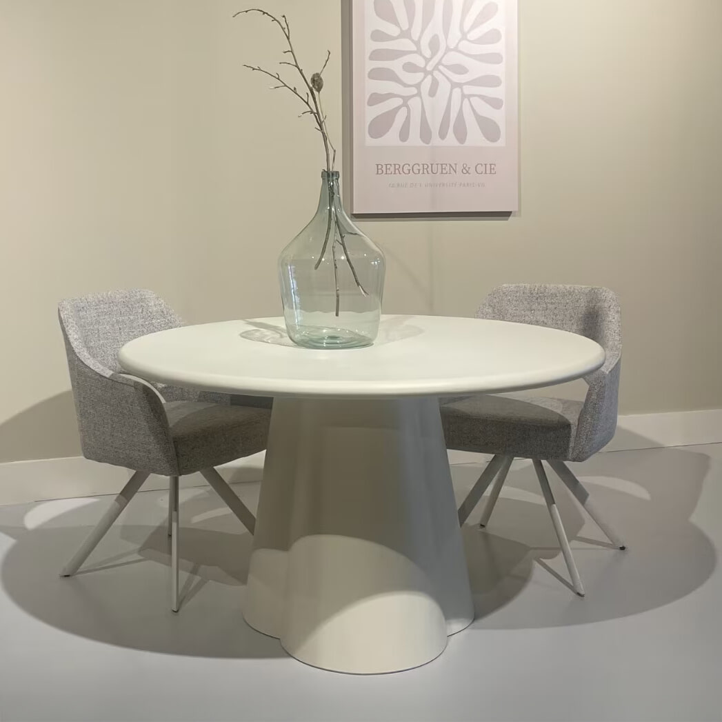 Brix Ronde Eettafel Sandy Beton 130cm - crème