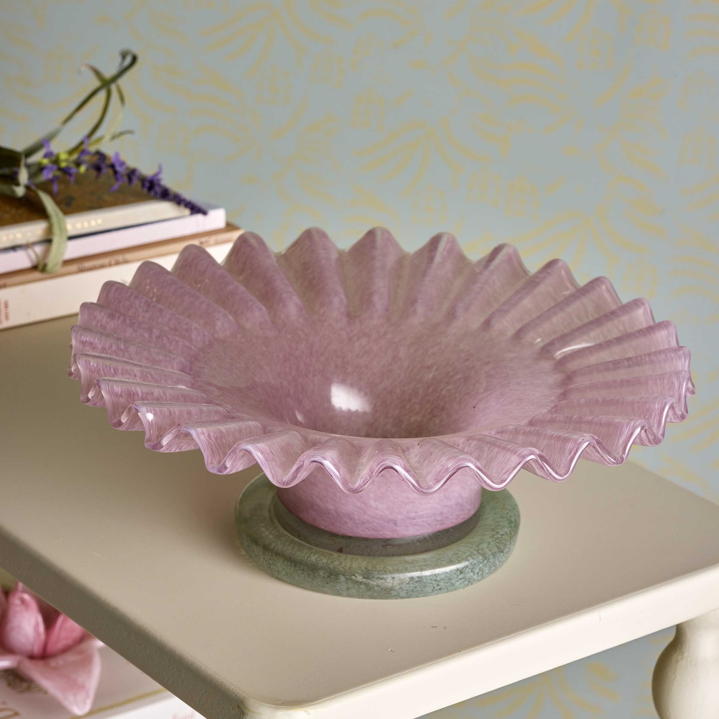 Bloomingville Schaal Garnet Glas, 29cm - Roze