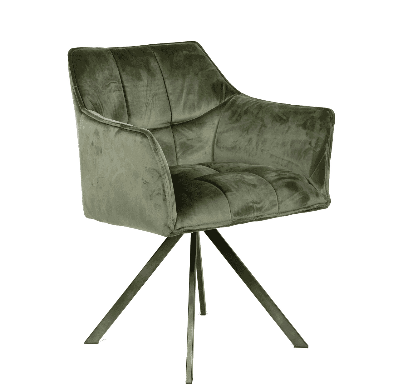Eetkamerstoel 'Thandie', Velvet, Draaibaar, kleur Groen