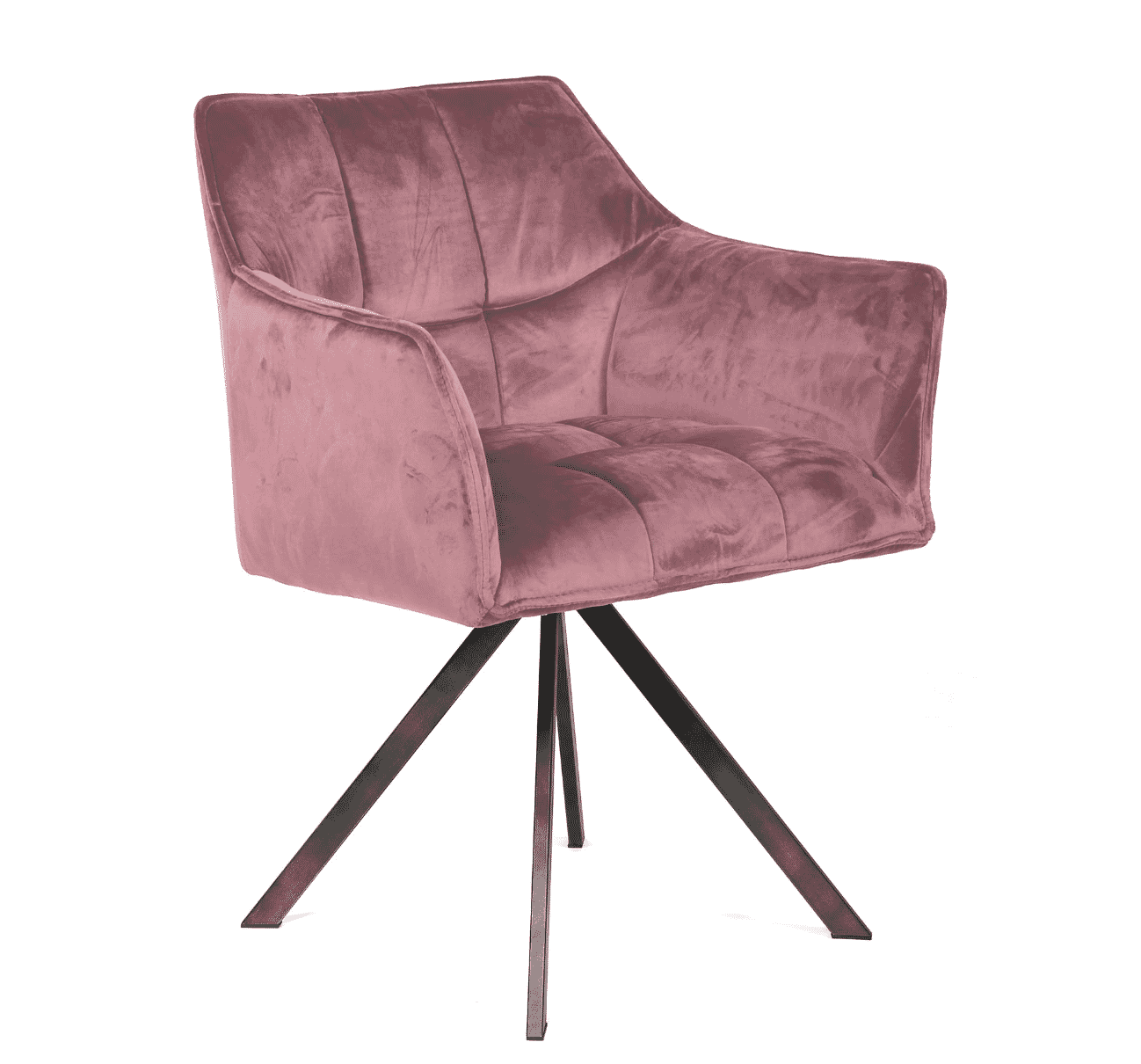 Eetkamerstoel 'Thandie', Velvet, Draaibaar, kleur Roze