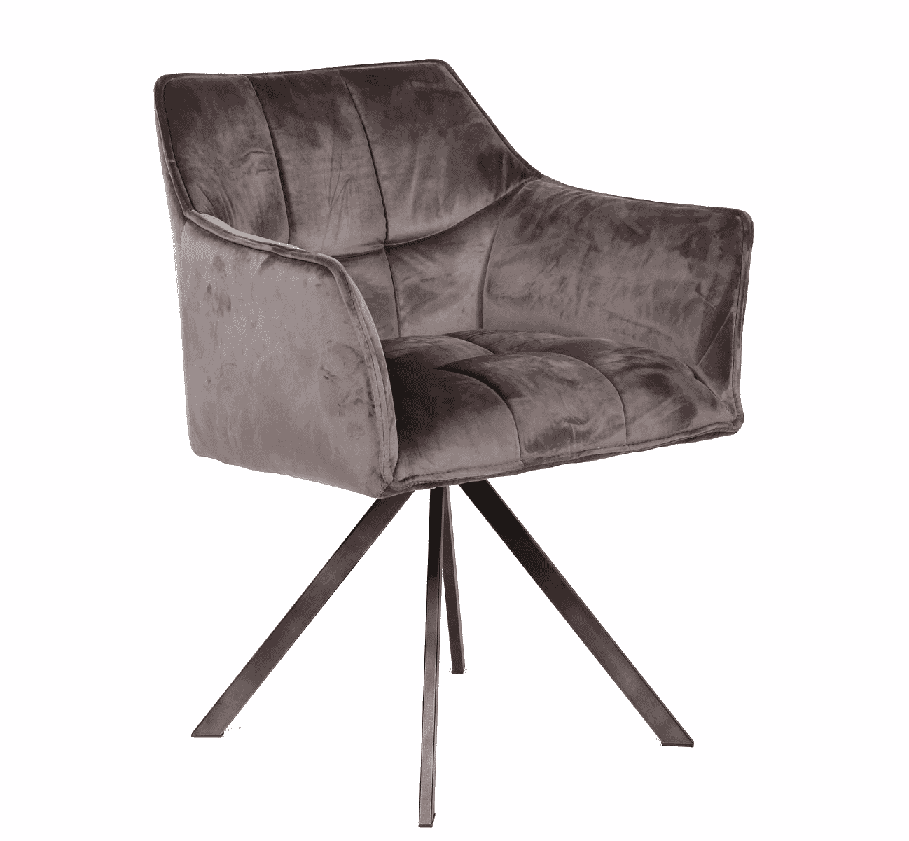 Eetkamerstoel 'Thandie', Velvet, Draaibaar, kleur Antraciet