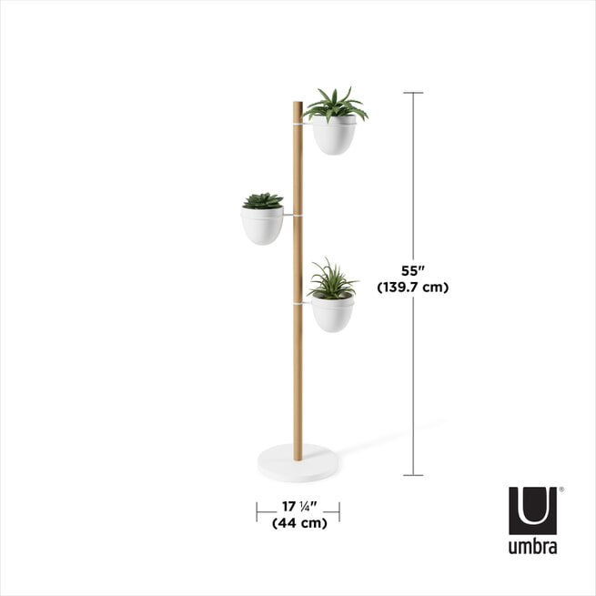 Umbra Plantenhouder 'Floristand' 140cm hoog, kleur Wit/Naturel