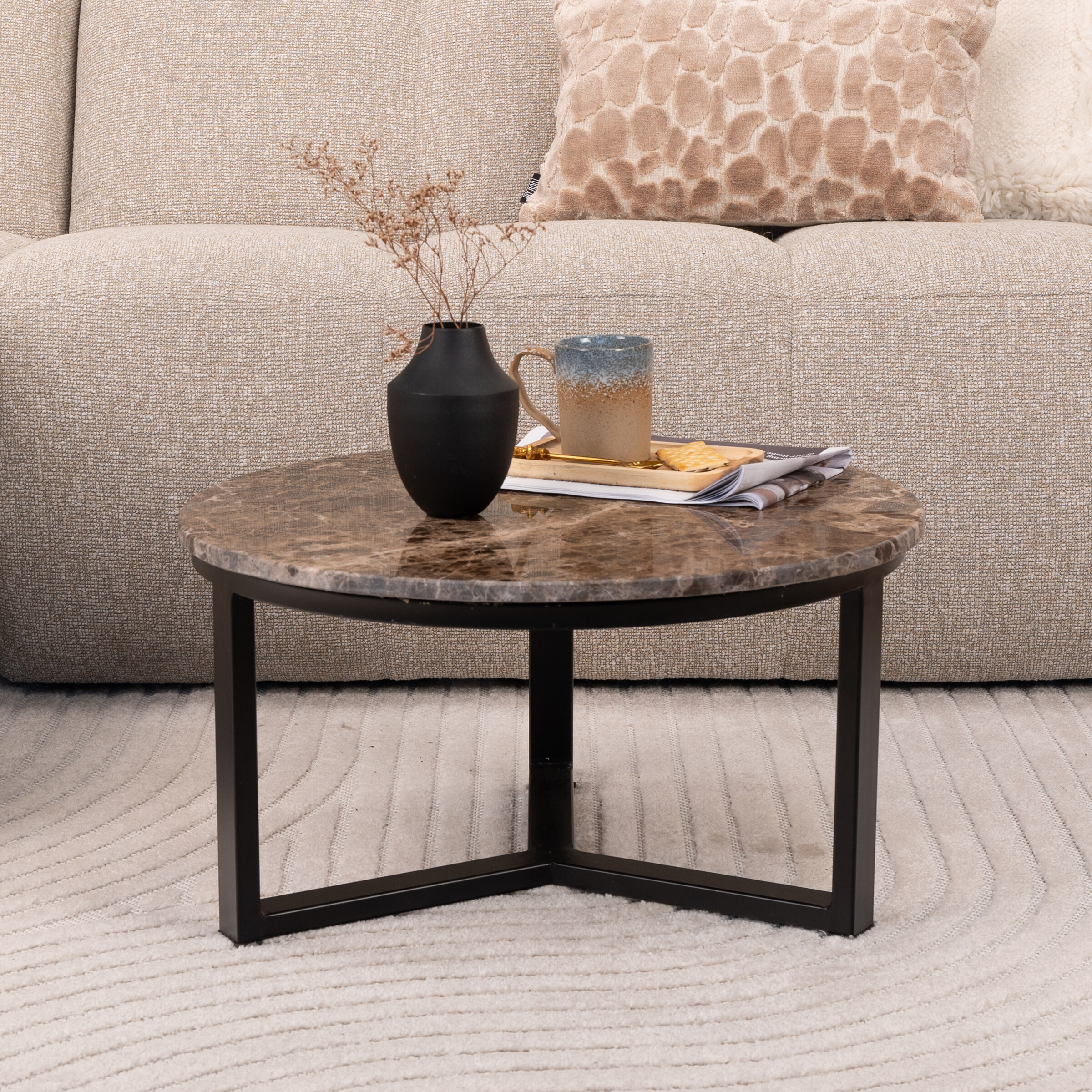 Sohome Ronde Salontafel 'Seven' Marmer, 60cm