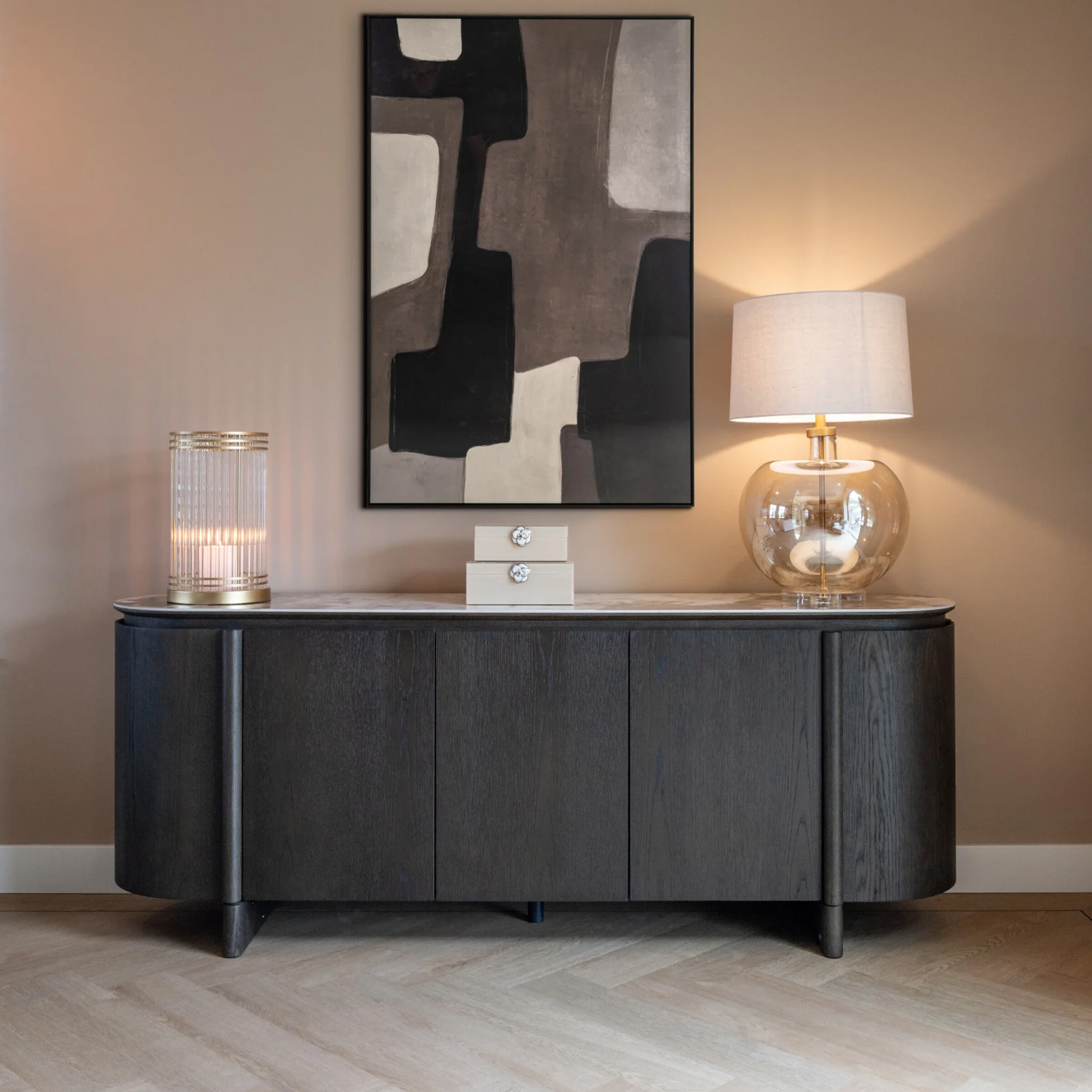 Richmond Dressoir 'Langford' Marmerlook en eiken, 200cm