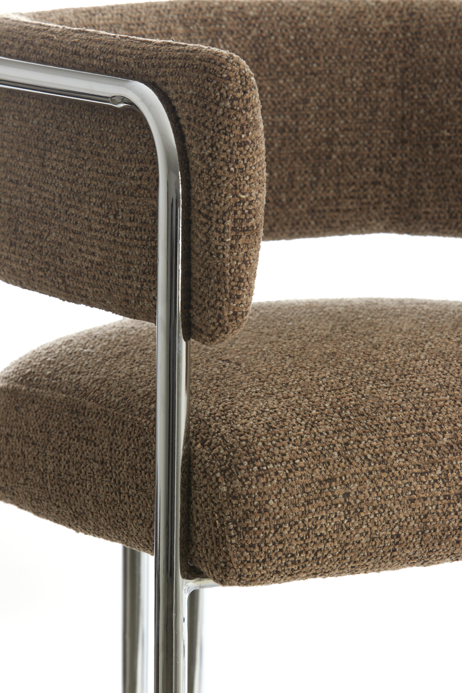 Light & Living Eetkamerstoel 'Adante' Buisframe chroom, kleur Donkerbruin