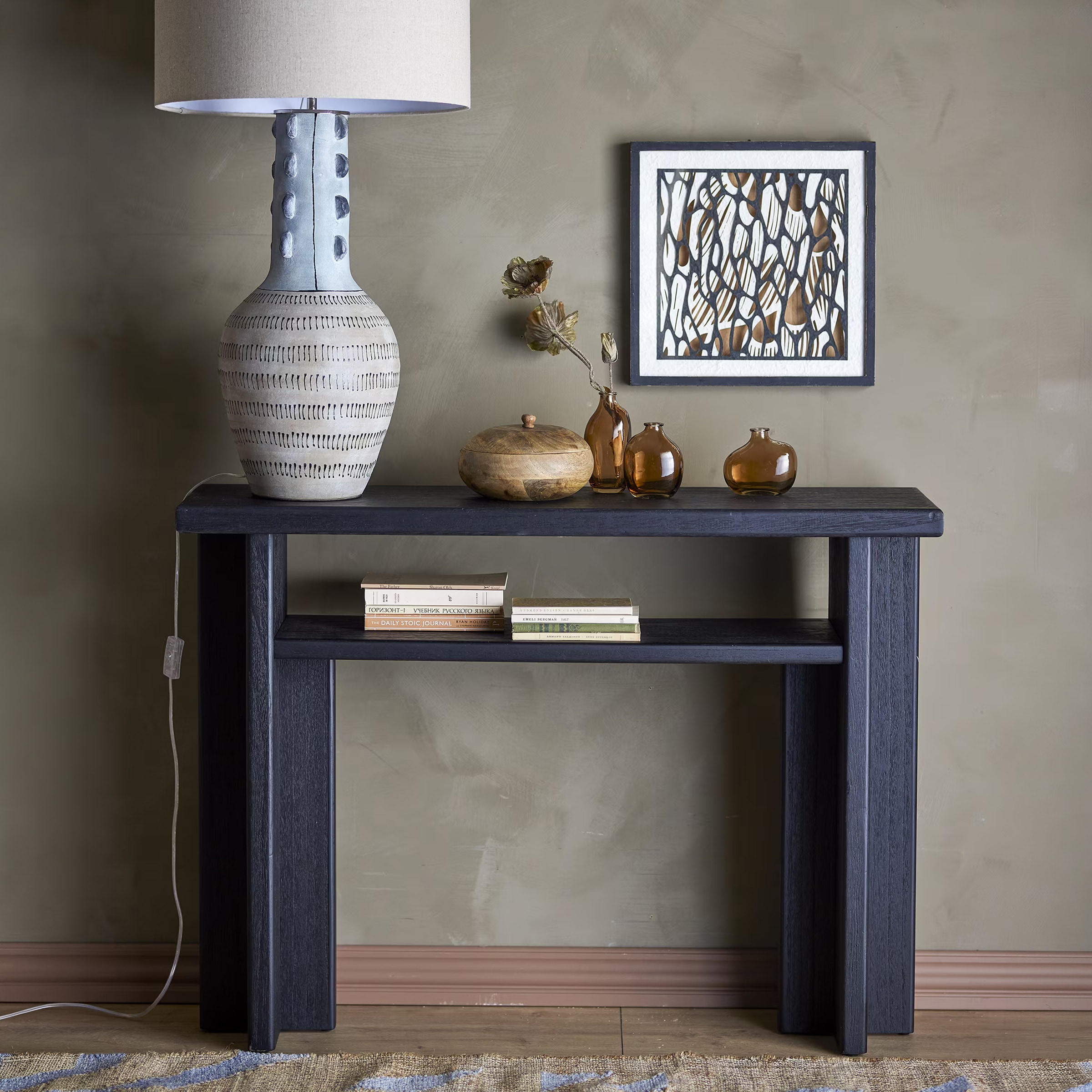 Bloomingville Sidetable Cupa 110 x 32cm - Zwart